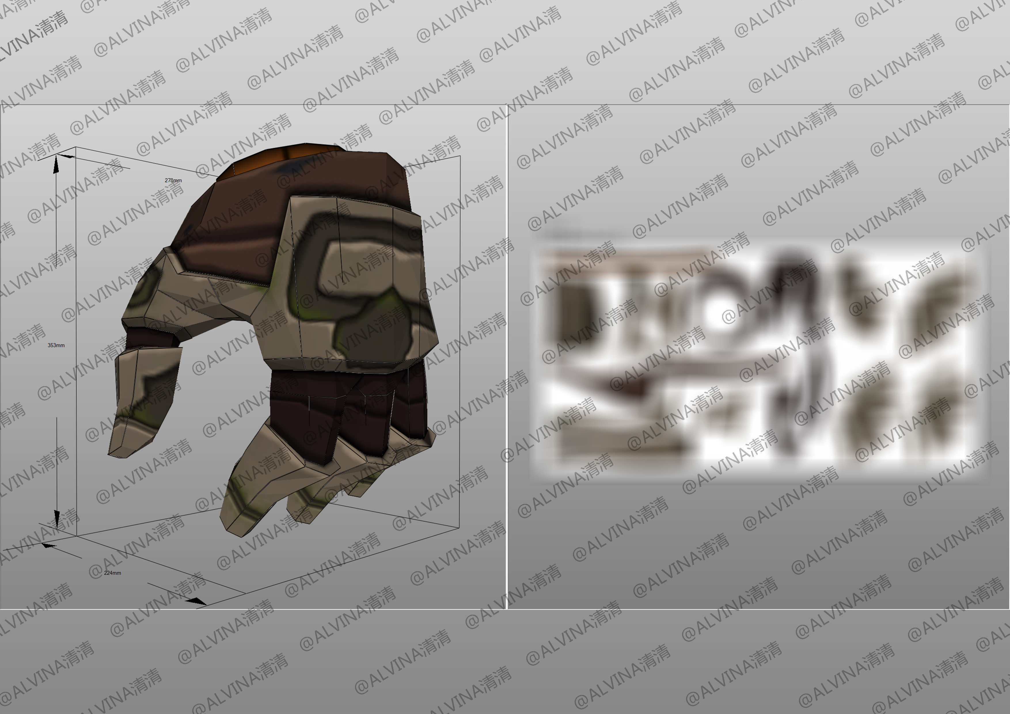 Genshin Impact Ruin Guard Armor - DIY Cosplay Pepakura Foam Low-poly 3D model_15