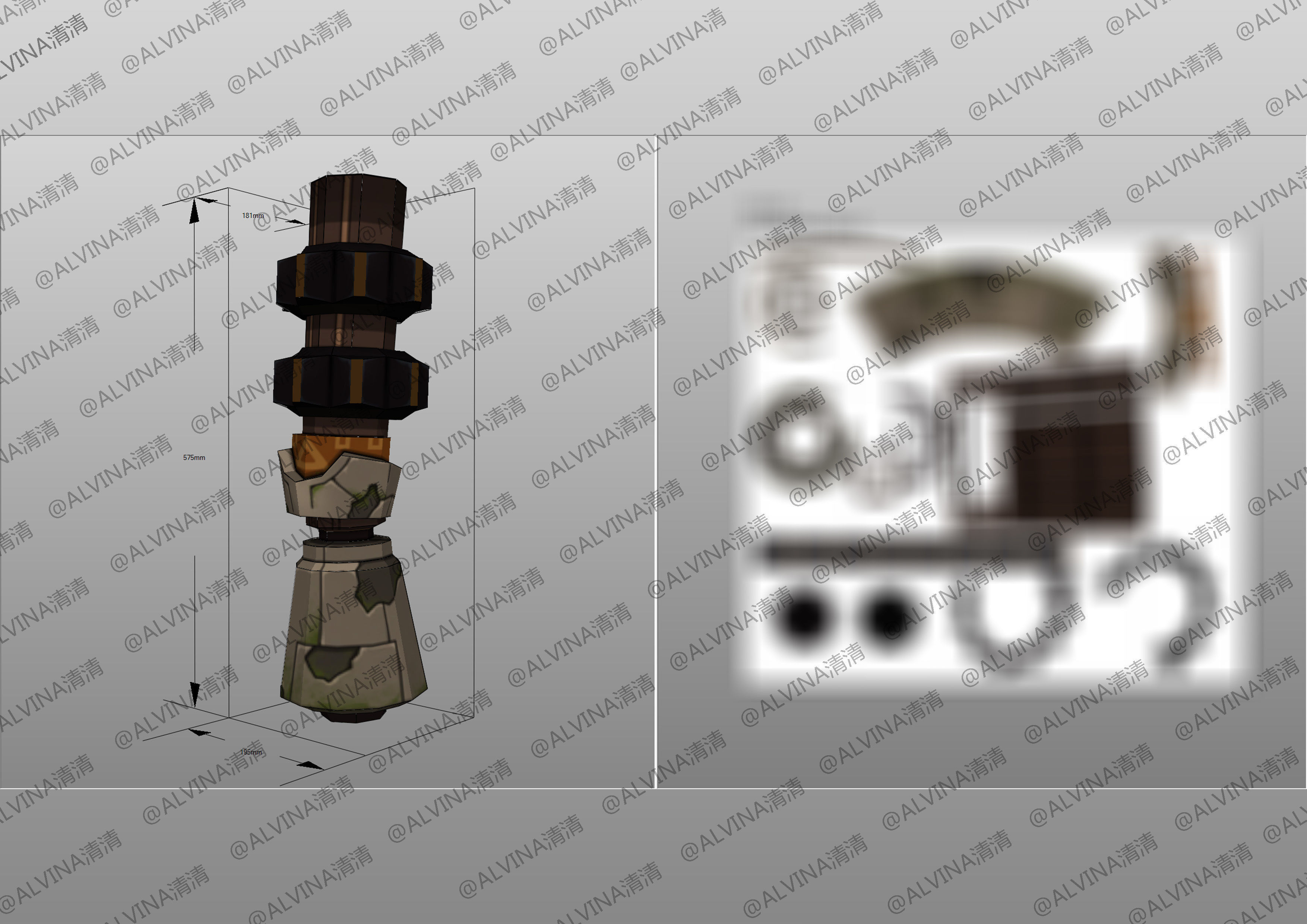 Genshin Impact Ruin Guard Armor - DIY Cosplay Pepakura Foam Low-poly 3D model_19