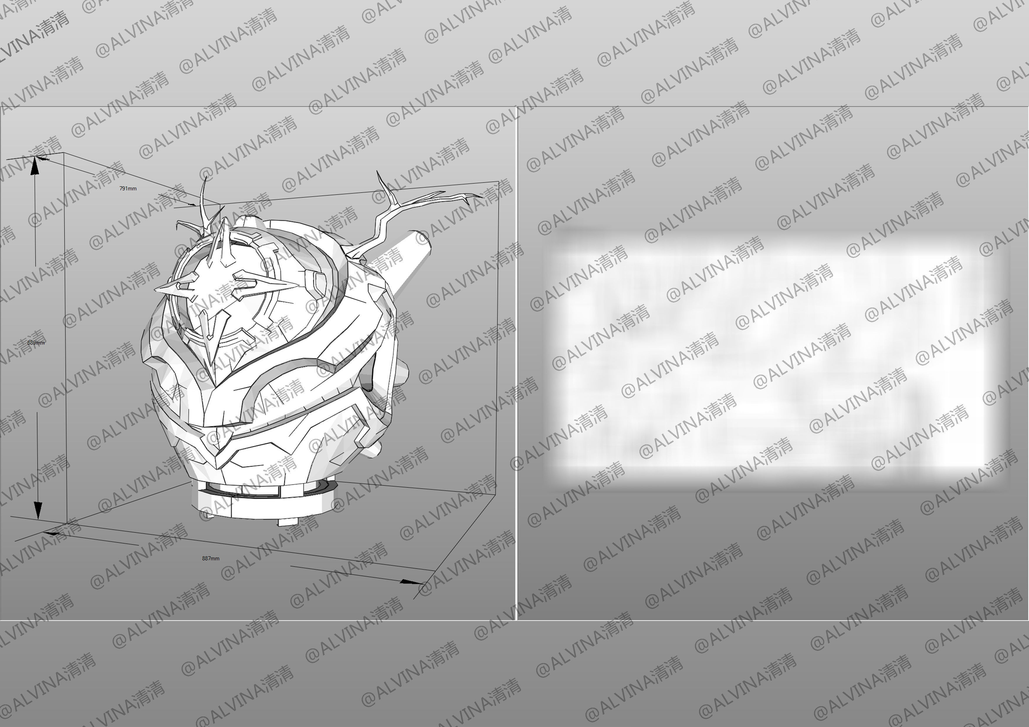 Genshin Impact Ruin Guard Armor - DIY Cosplay Pepakura Foam Low-poly 3D model_8