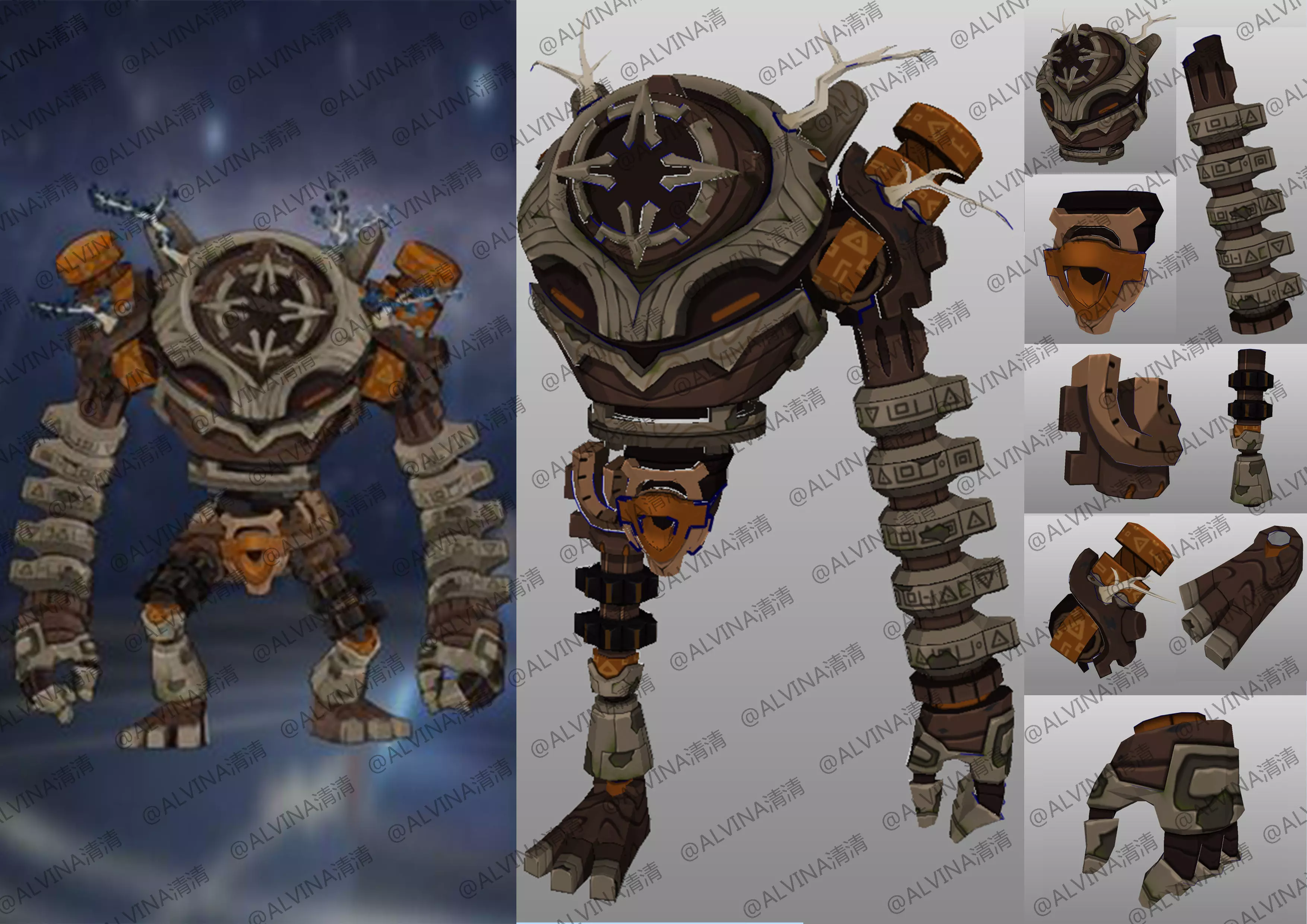 Genshin Impact Ruin Guard Armor - DIY Cosplay Pepakura Foam Low-poly 3D model_0