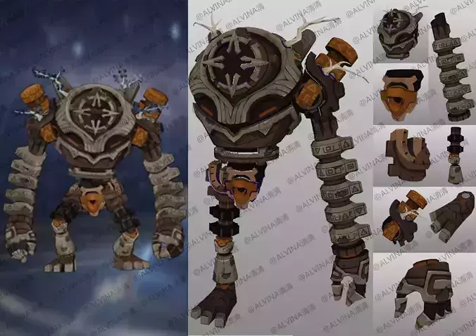 Genshin Impact Ruin Guard Armor - DIY Cosplay Pepakura Foam Low-poly 3D model