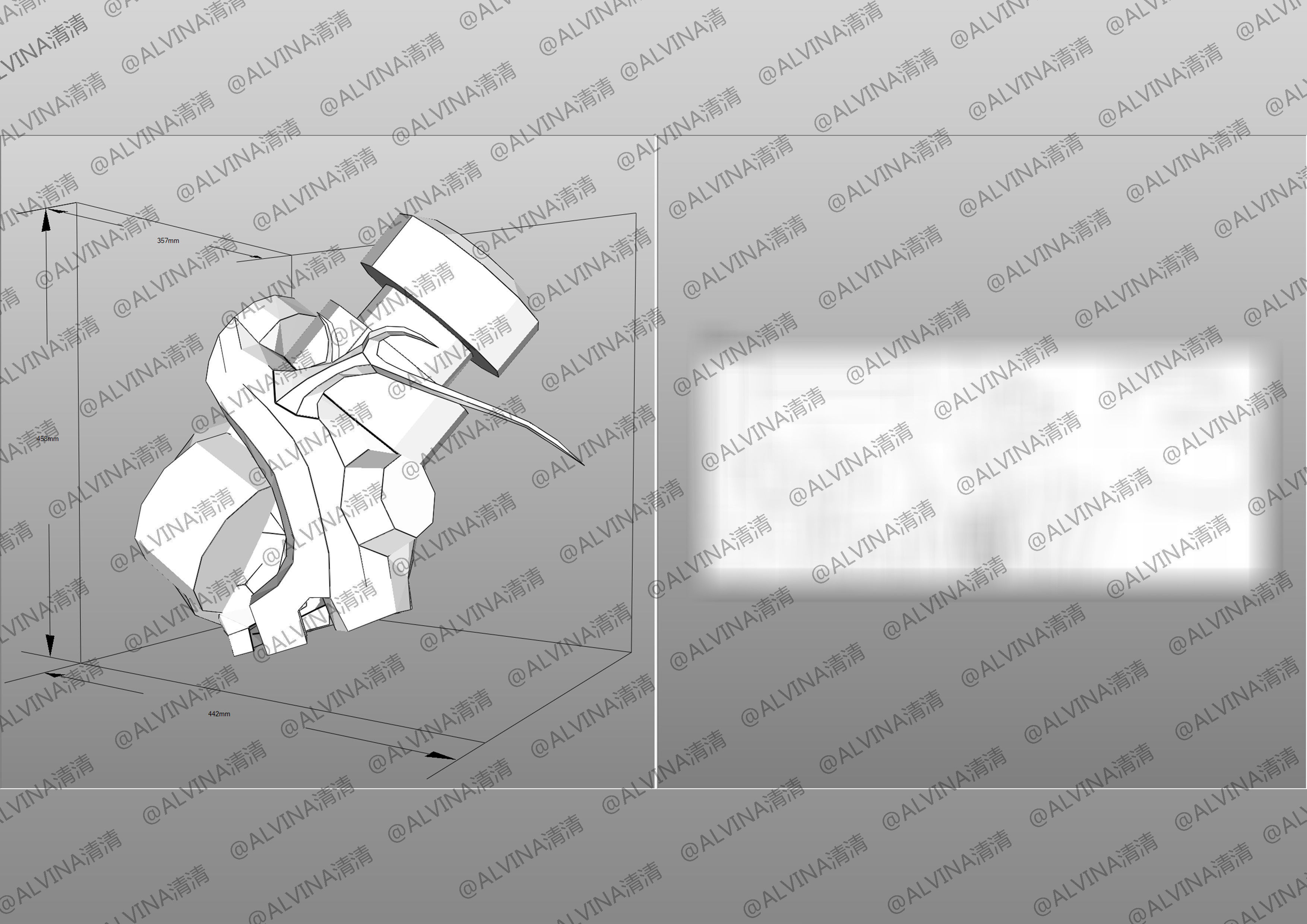 Genshin Impact Ruin Guard Armor - DIY Cosplay Pepakura Foam Low-poly 3D model_12