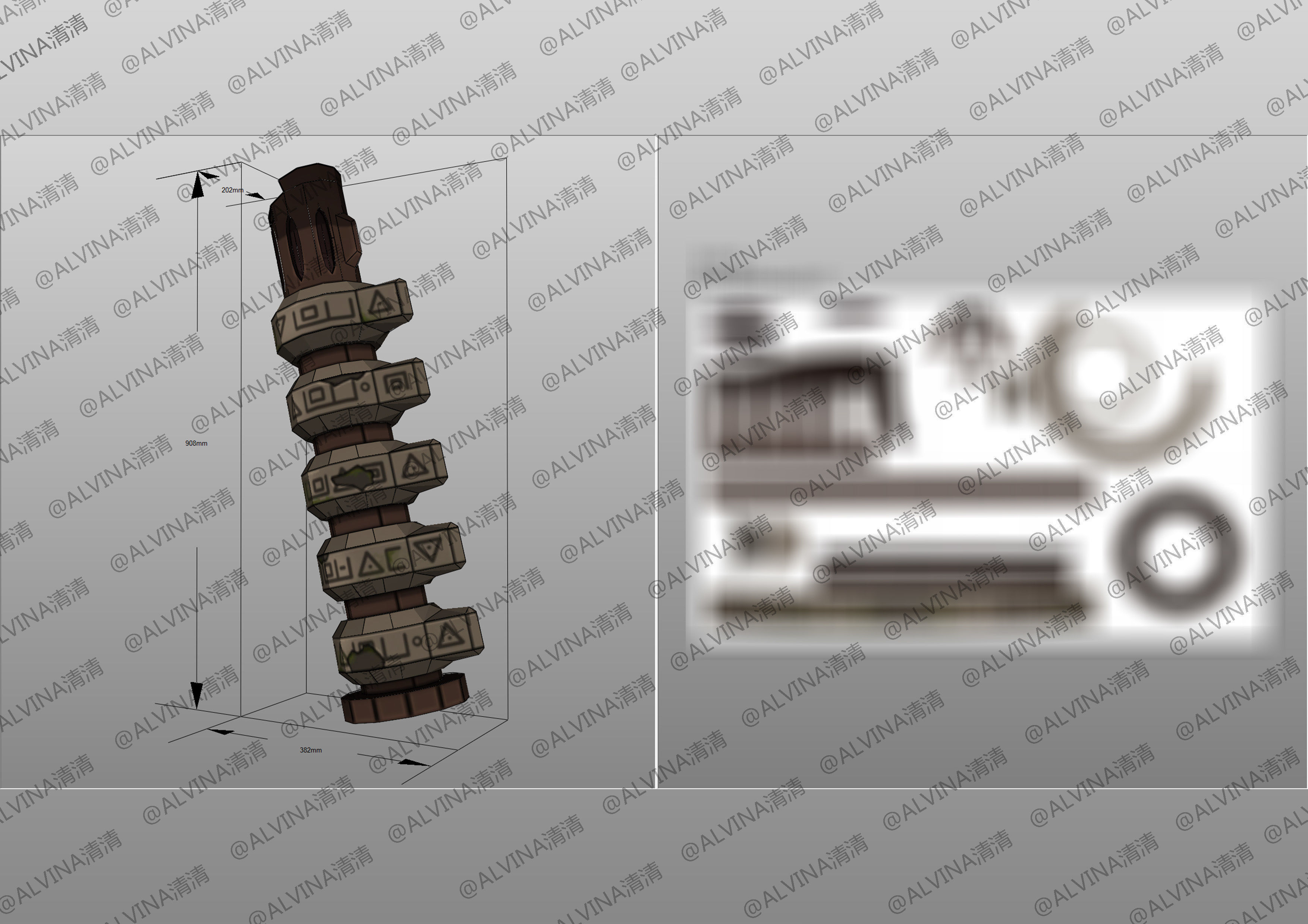 Genshin Impact Ruin Guard Armor - DIY Cosplay Pepakura Foam Low-poly 3D model_13