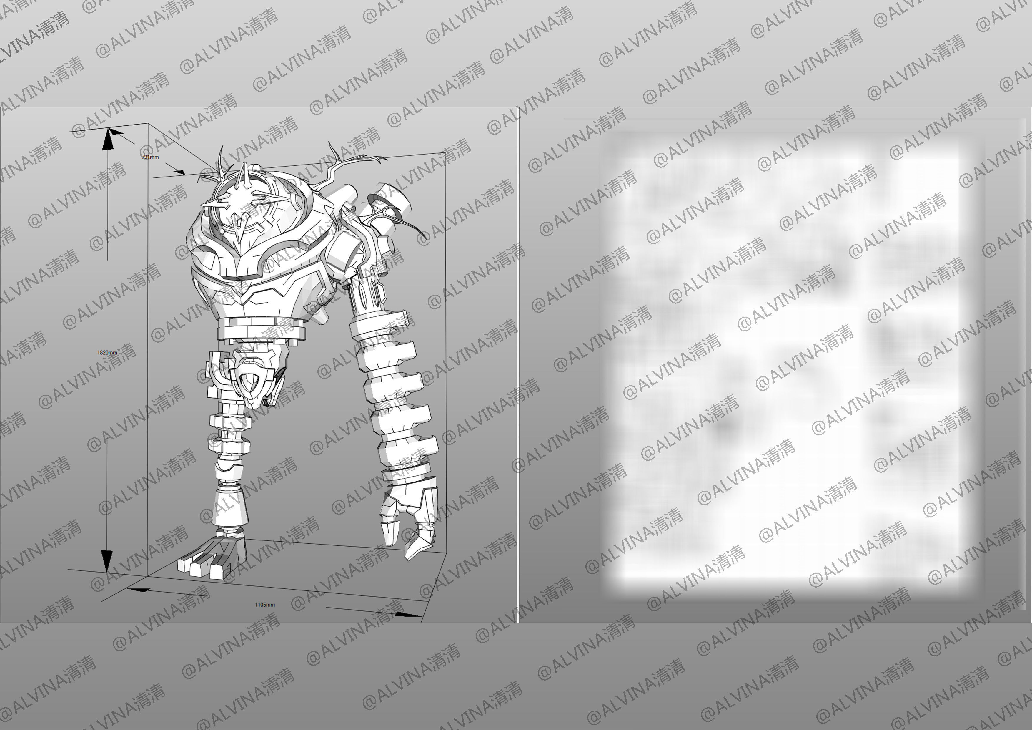 Genshin Impact Ruin Guard Armor - DIY Cosplay Pepakura Foam Low-poly 3D model_6