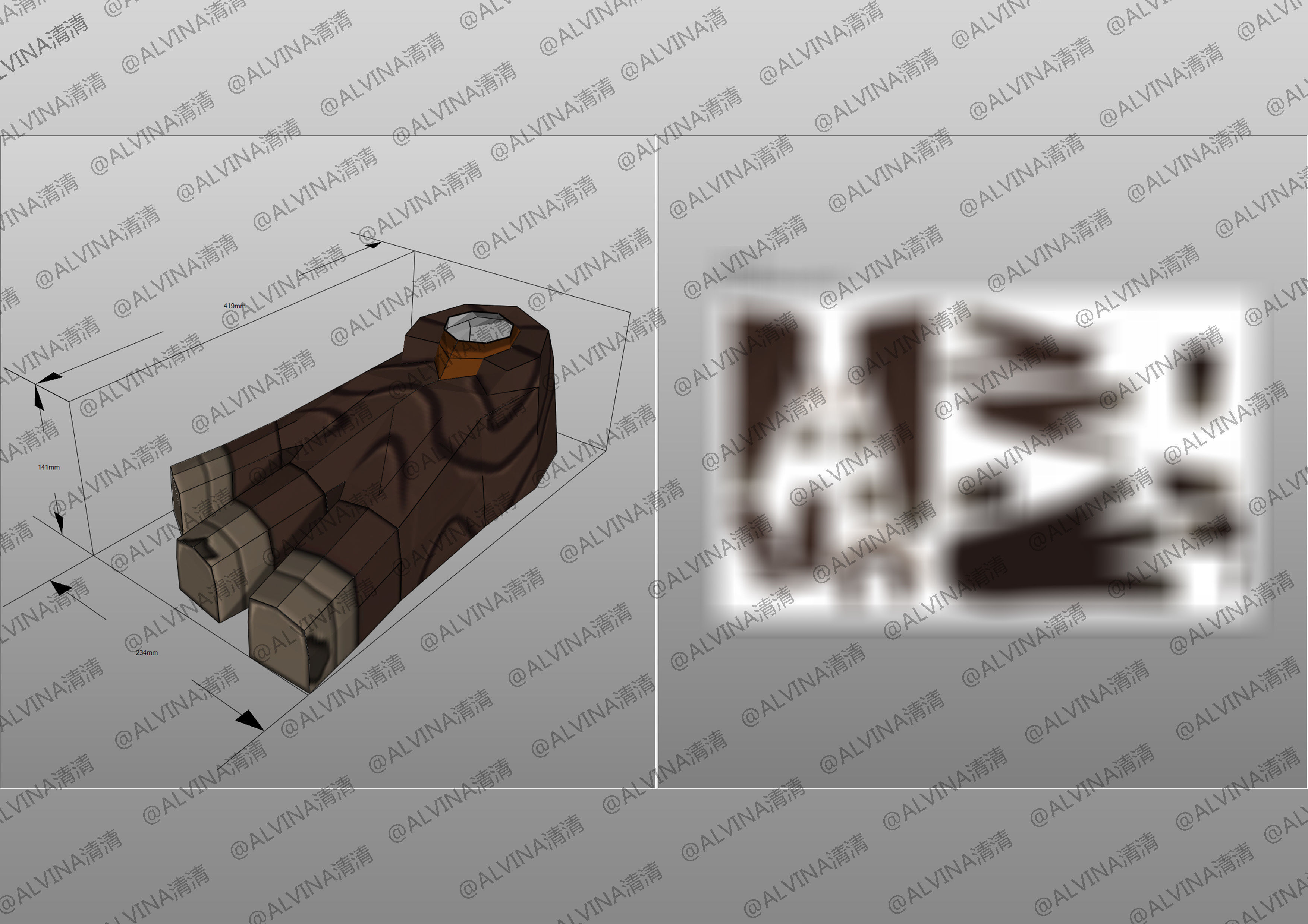 Genshin Impact Ruin Guard Armor - DIY Cosplay Pepakura Foam Low-poly 3D model_21