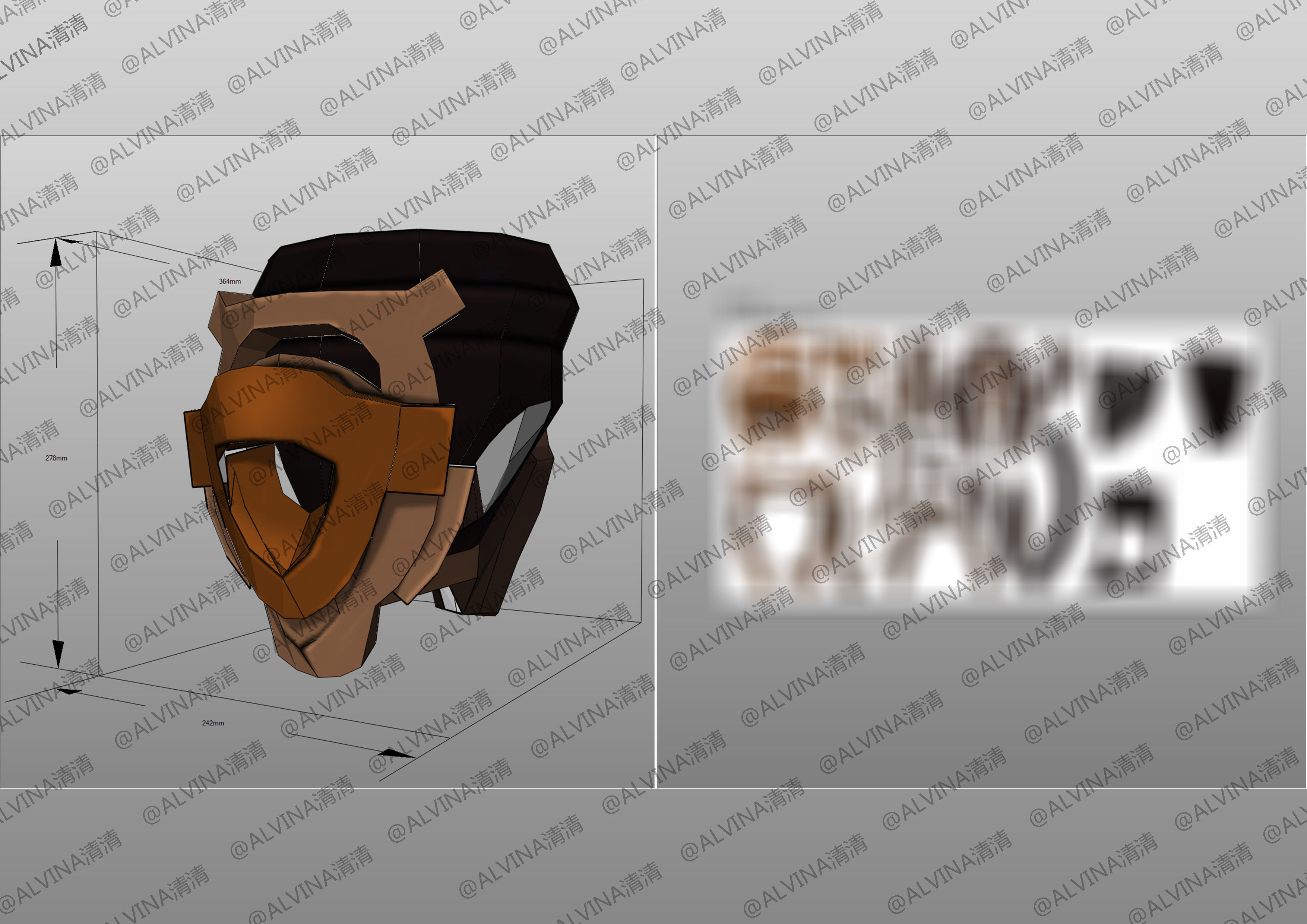 Genshin Impact Ruin Guard Armor - DIY Cosplay Pepakura Foam Low-poly 3D model_9