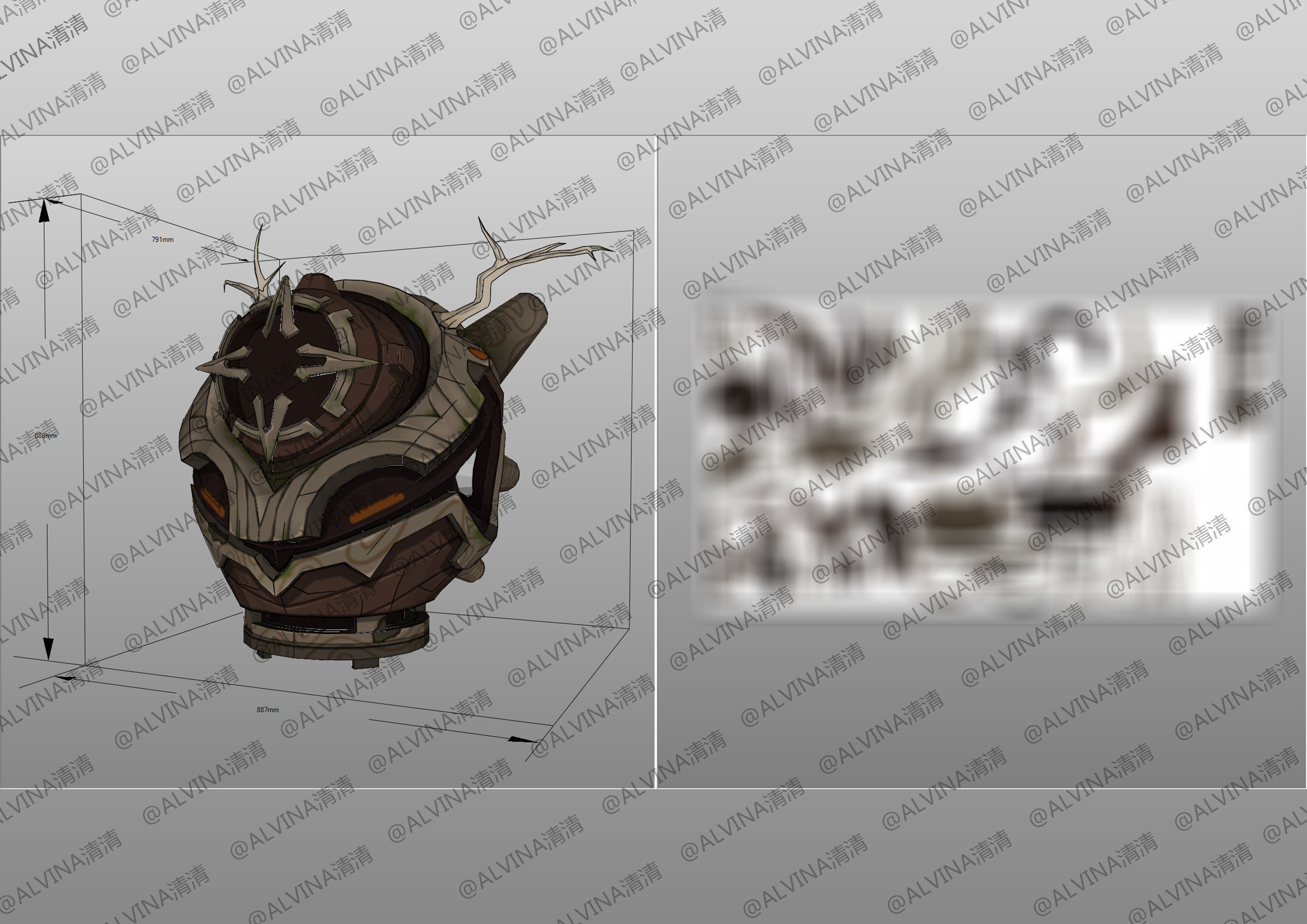 Genshin Impact Ruin Guard Armor - DIY Cosplay Pepakura Foam Low-poly 3D model_7