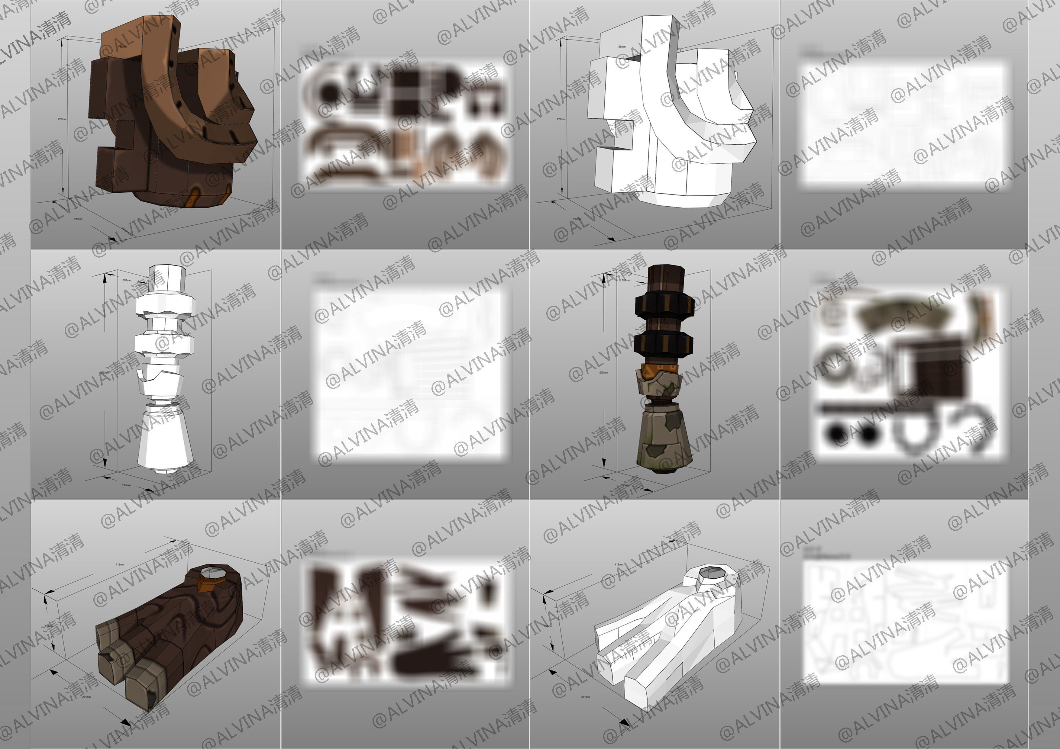 Genshin Impact Ruin Guard Armor - DIY Cosplay Pepakura Foam Low-poly 3D model_4