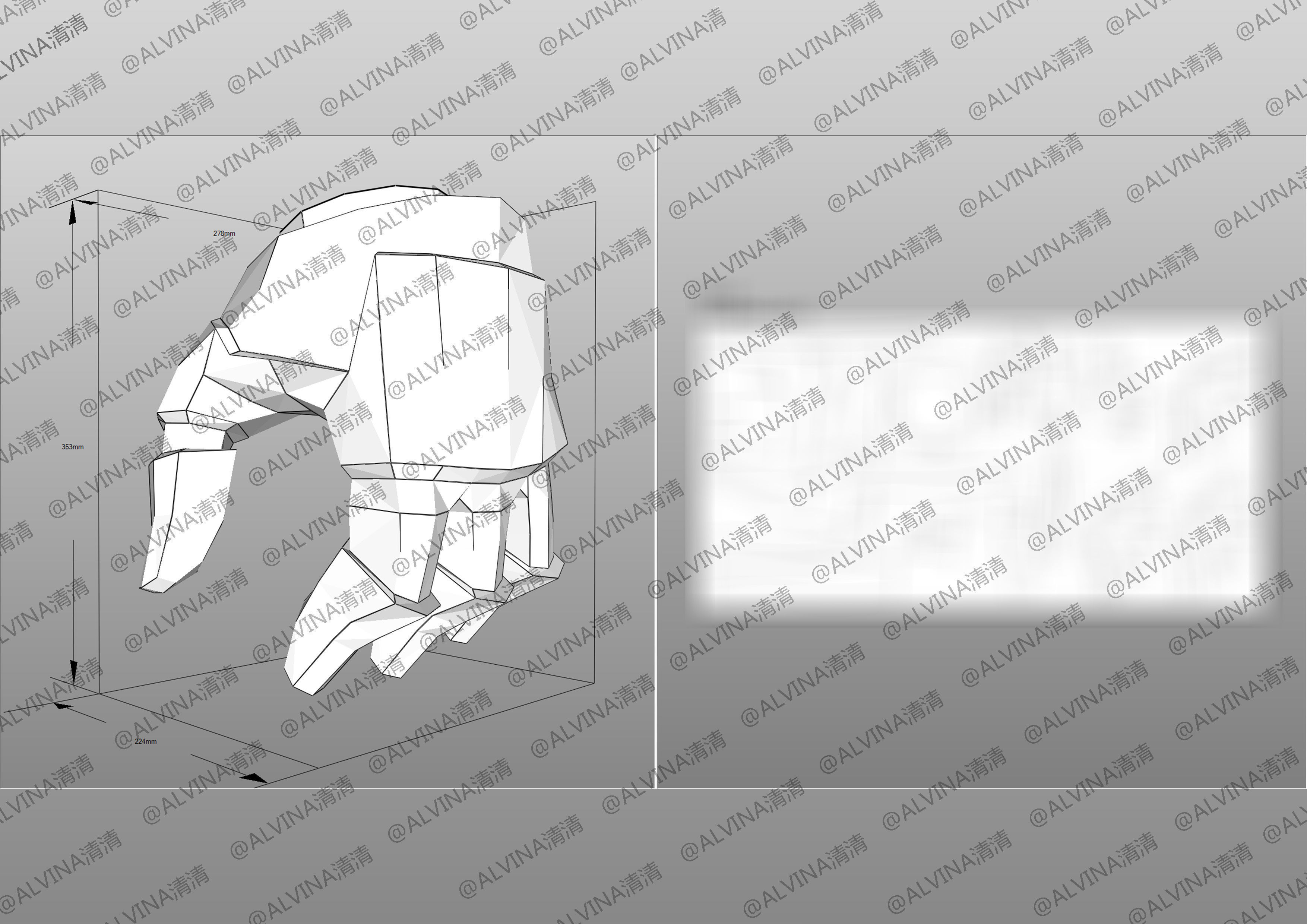 Genshin Impact Ruin Guard Armor - DIY Cosplay Pepakura Foam Low-poly 3D model_16