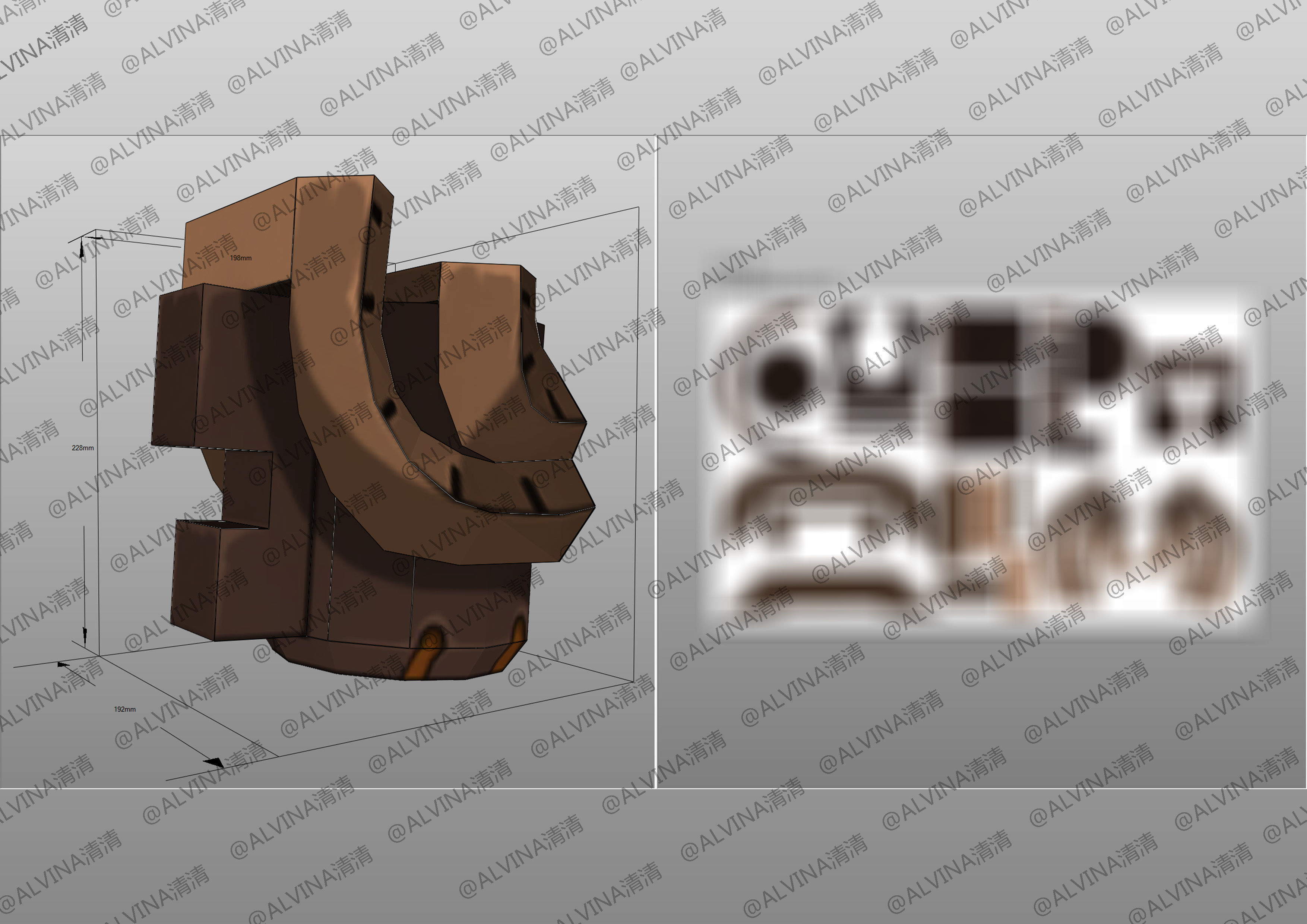 Genshin Impact Ruin Guard Armor - DIY Cosplay Pepakura Foam Low-poly 3D model_17