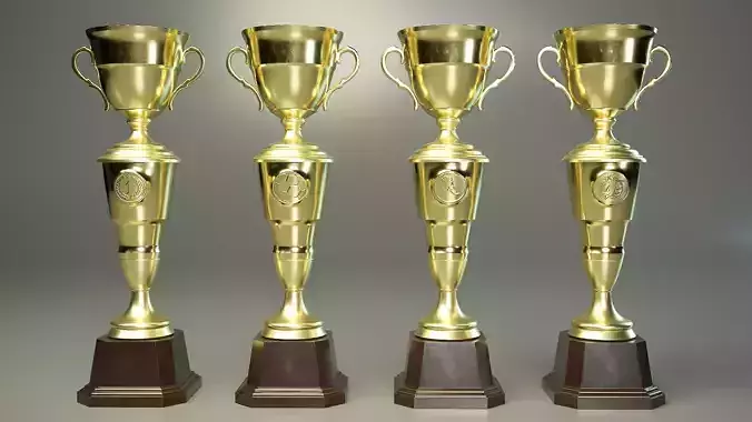 Winner Cup Set PBR Low-poly 3D model
