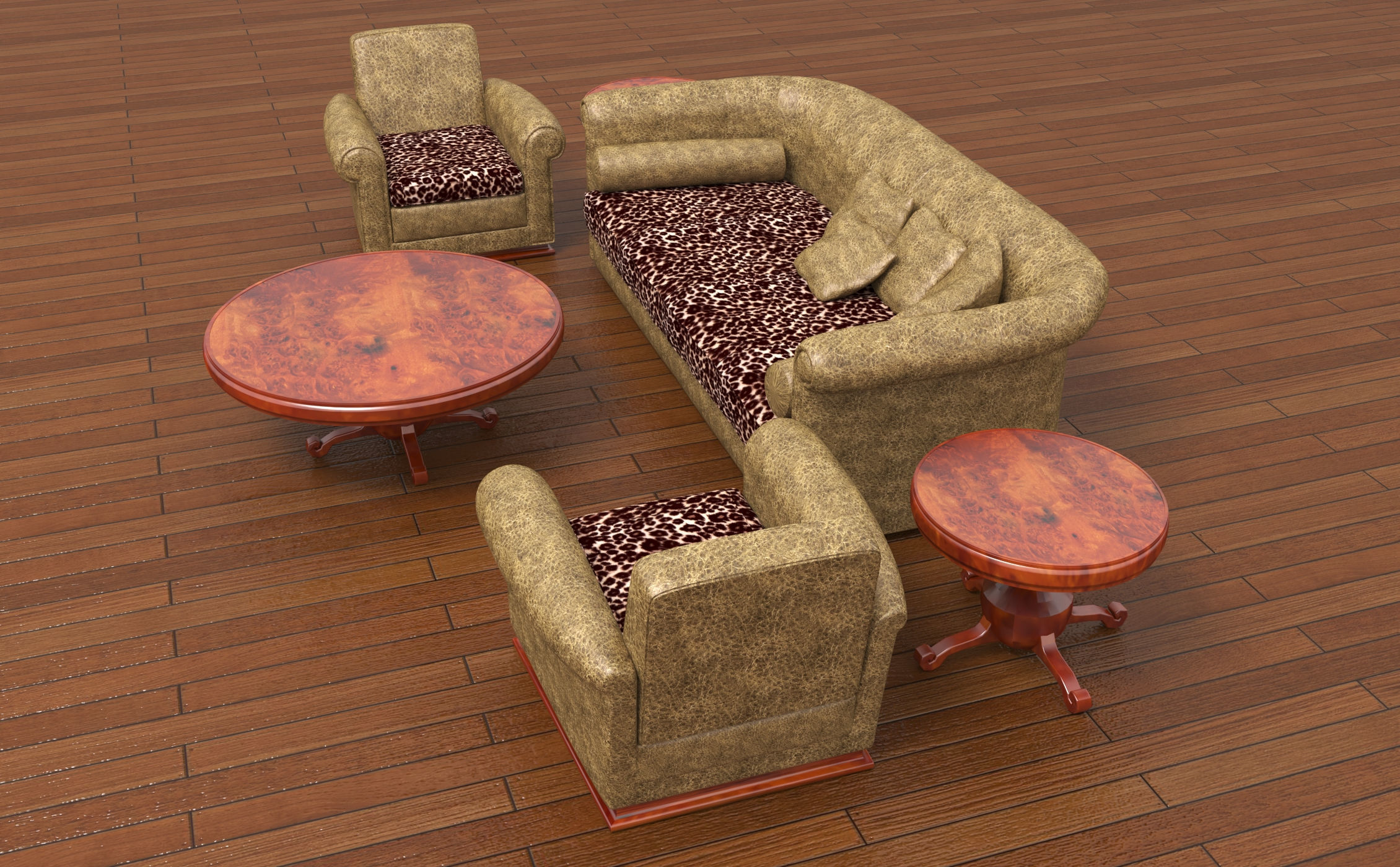 Living Room Set 3D model_5