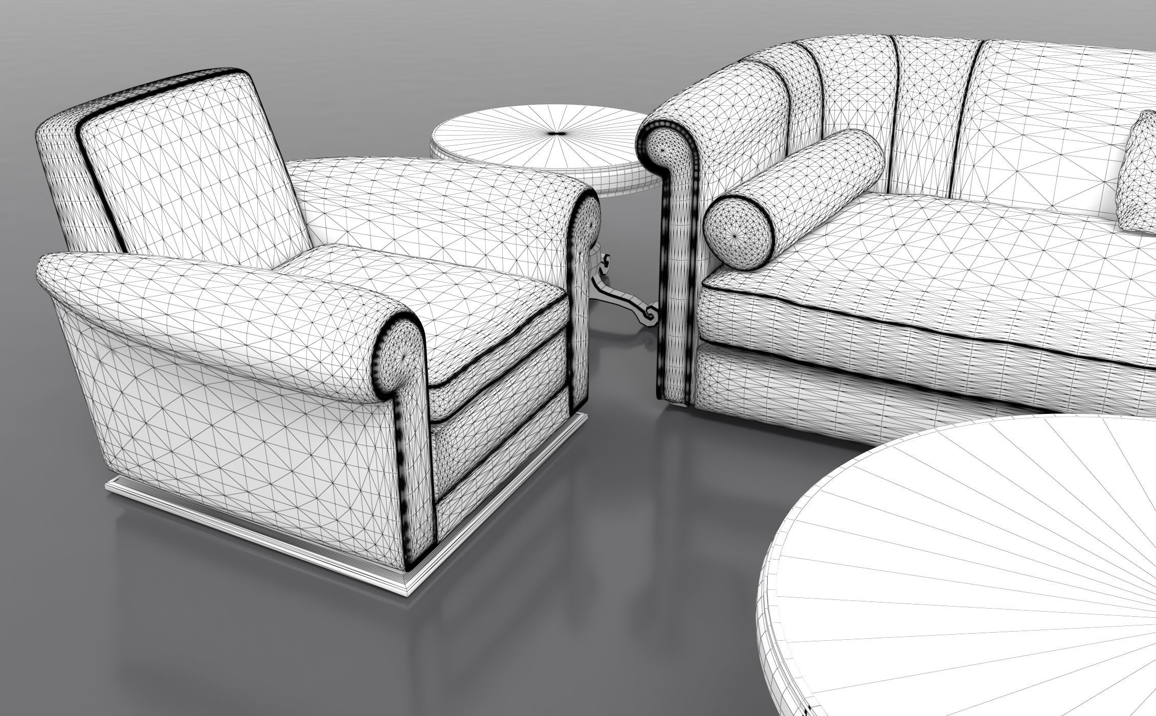 Living Room Set 3D model_7