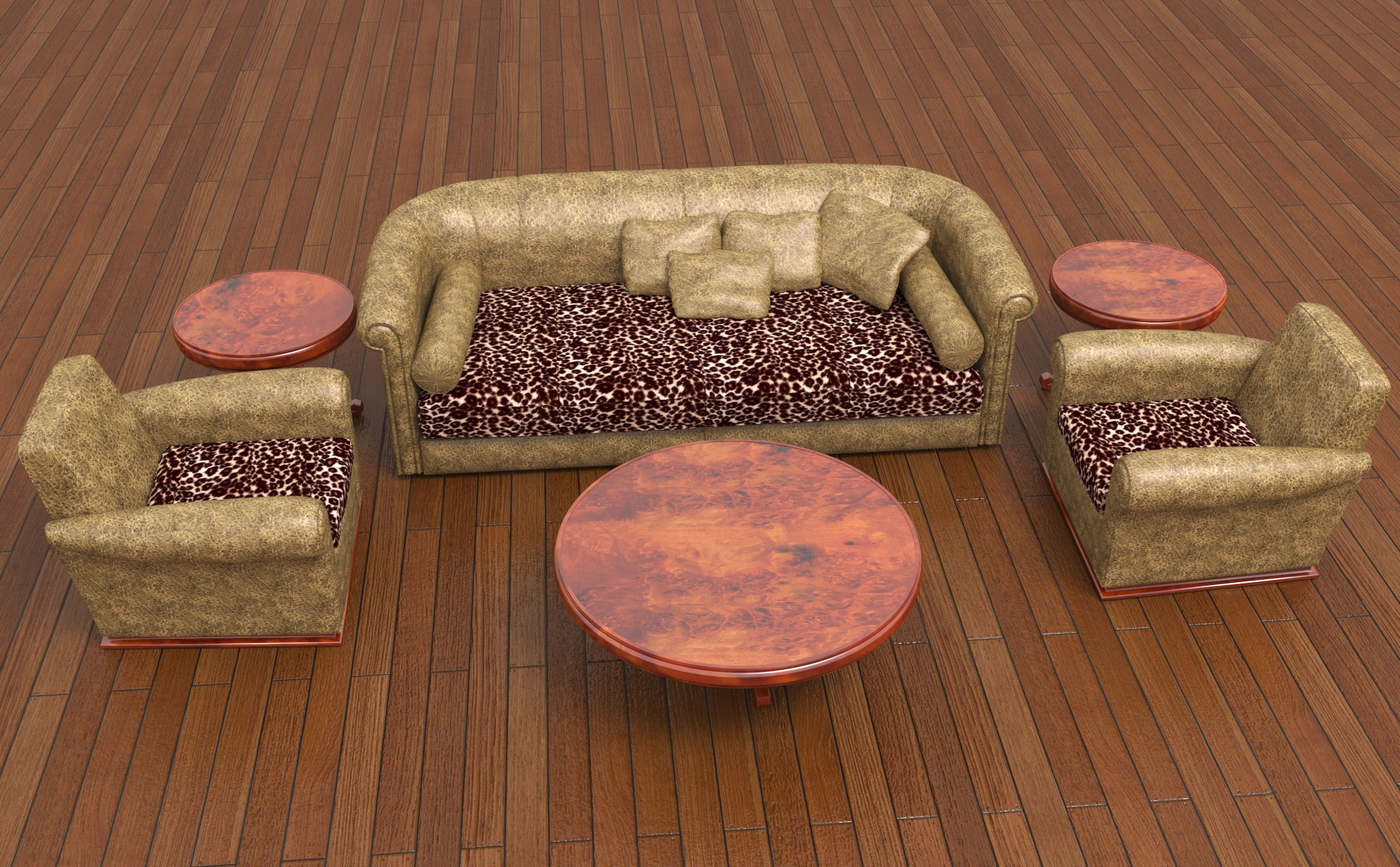Living Room Set 3D model_4