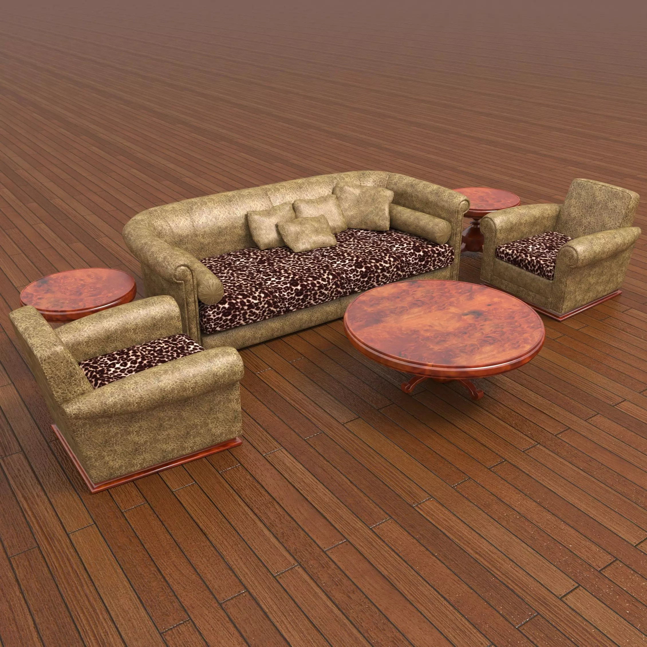 Living Room Set 3D model_0