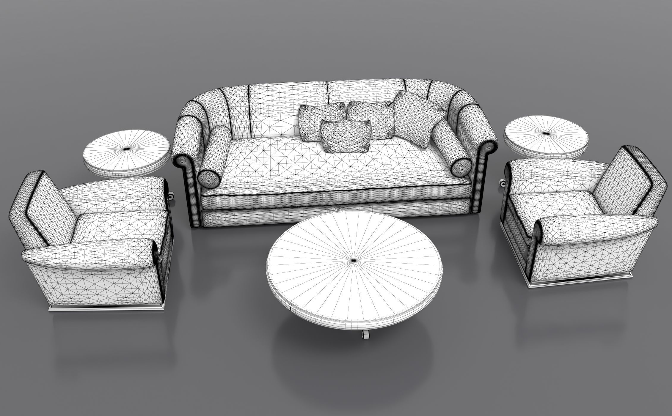 Living Room Set 3D model_10