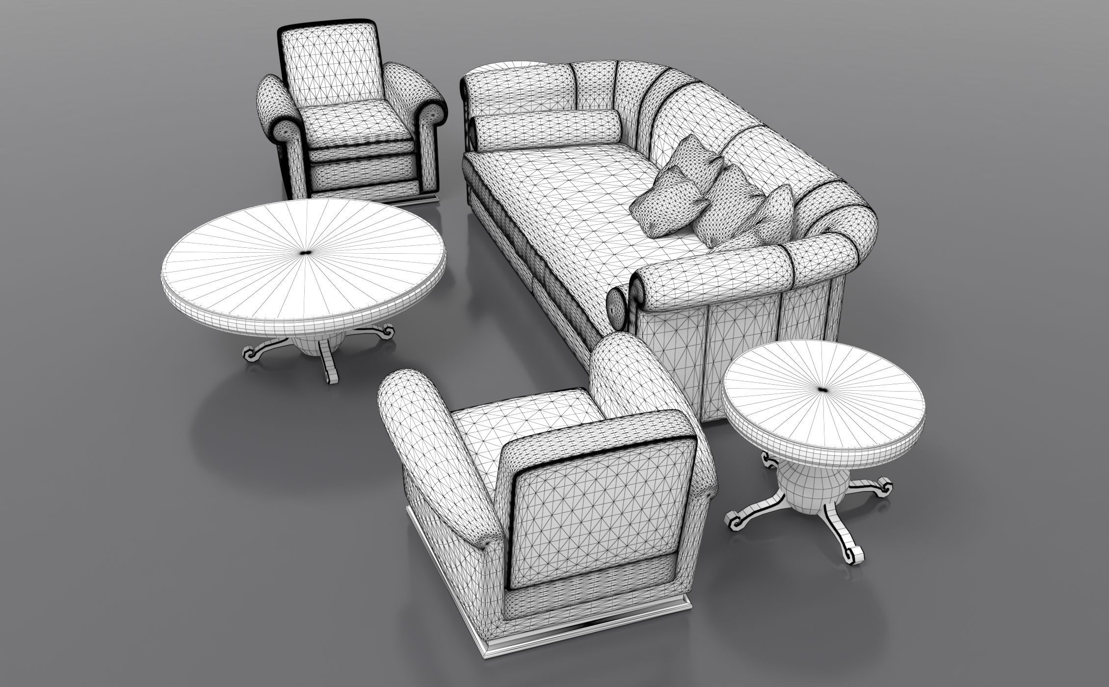 Living Room Set 3D model_9