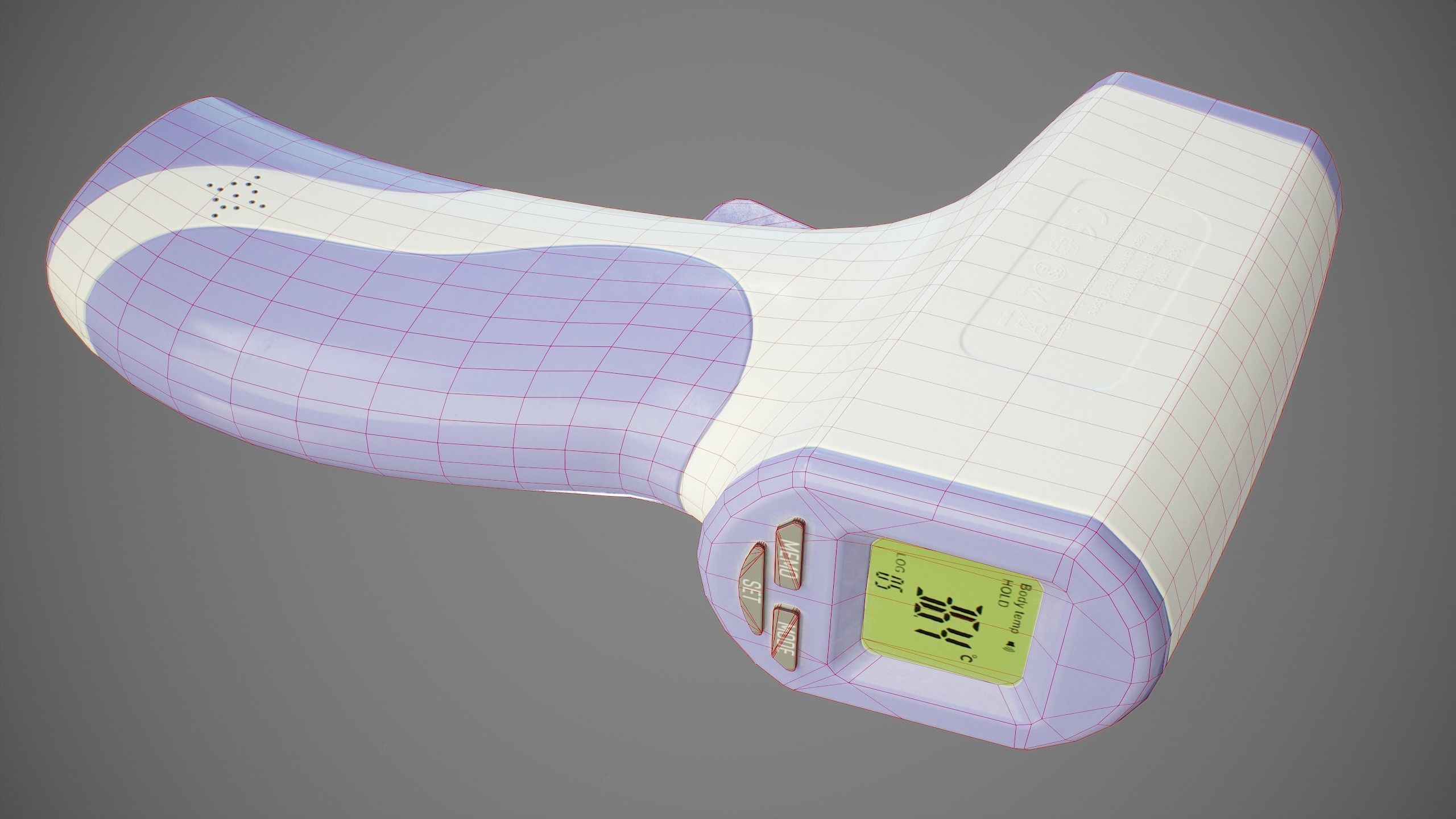 Infrared Forehead Thermometer PBR Low-poly 3D model_7