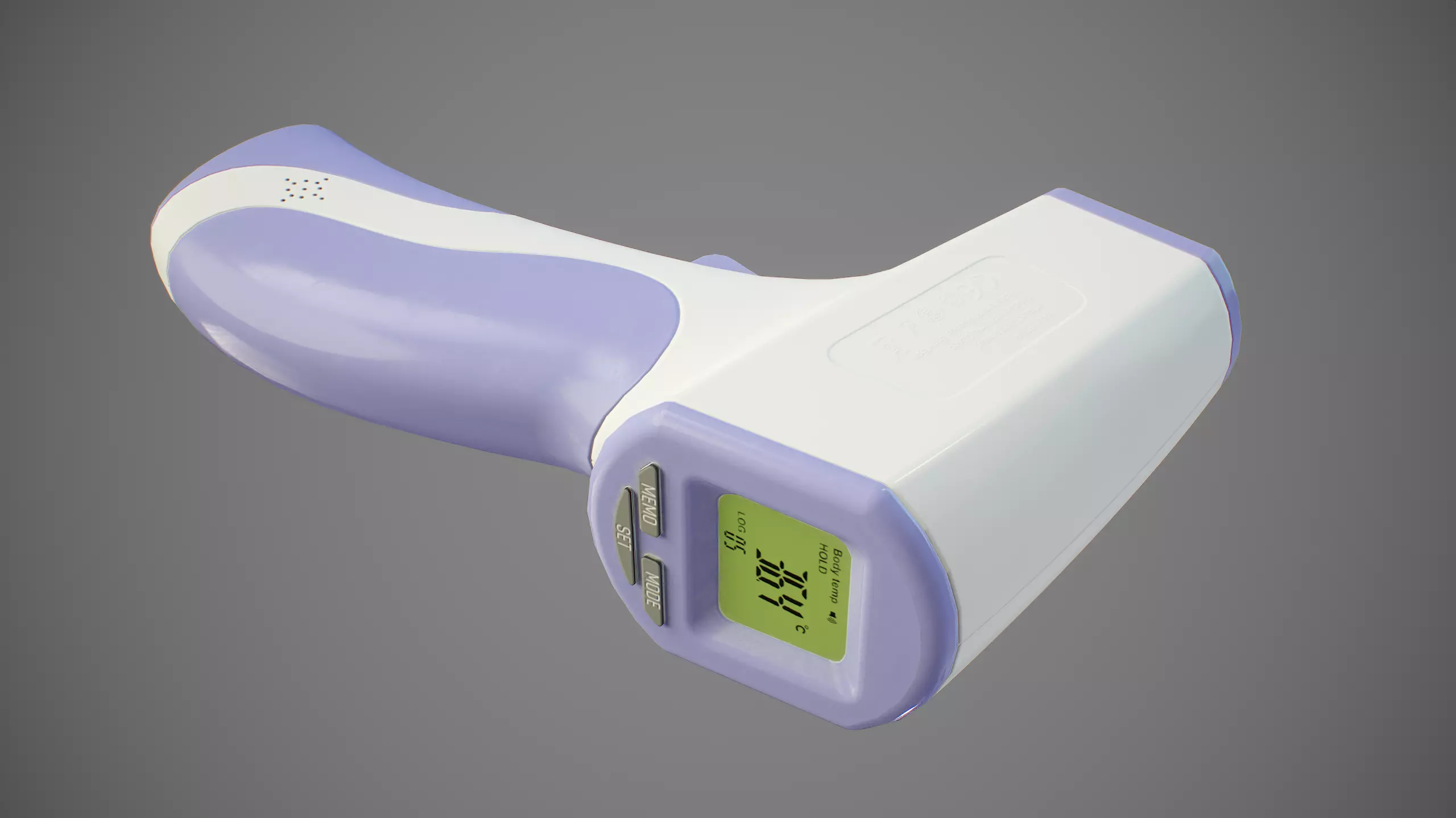 Infrared Forehead Thermometer PBR Low-poly 3D model_0