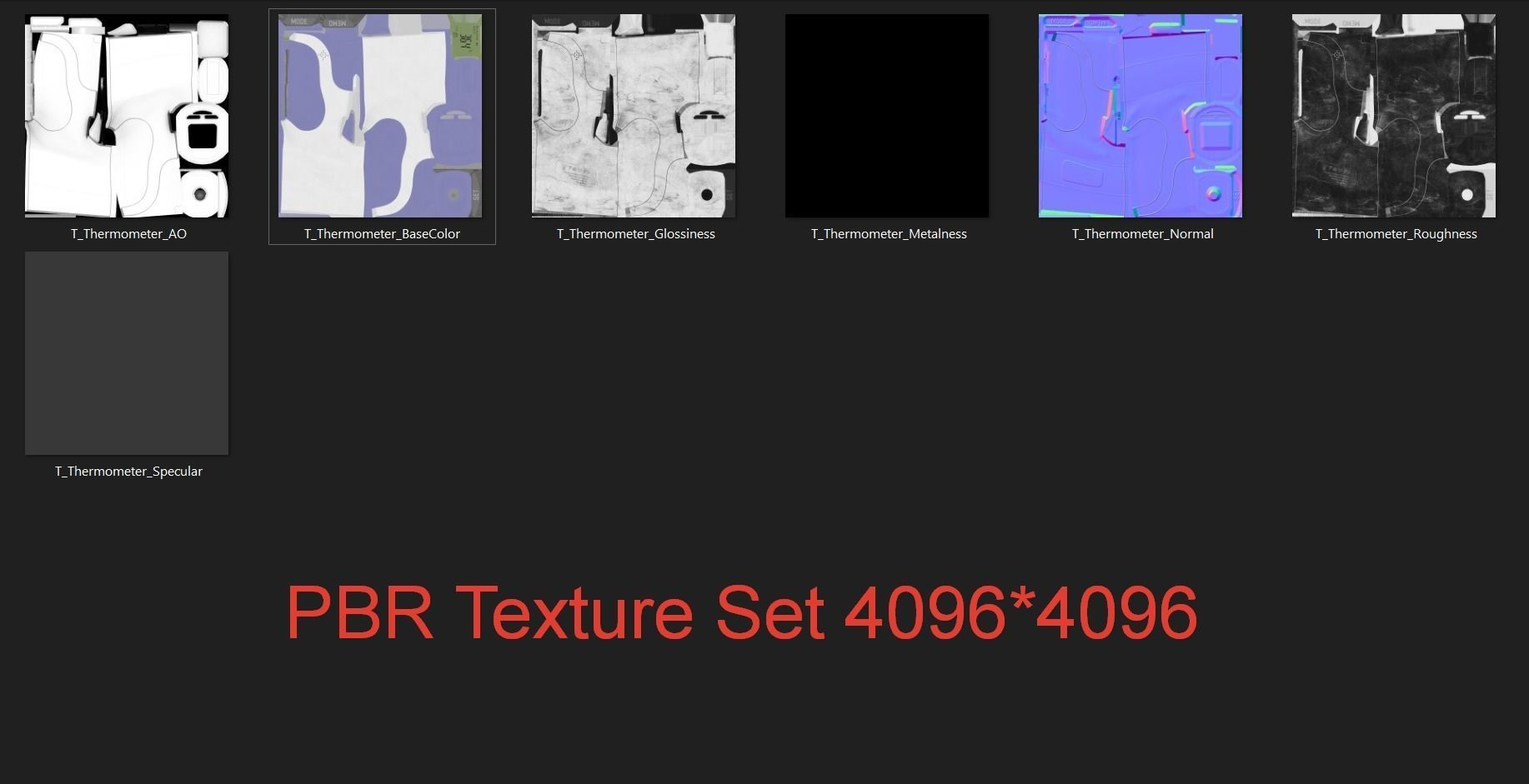 Infrared Forehead Thermometer PBR Low-poly 3D model_8