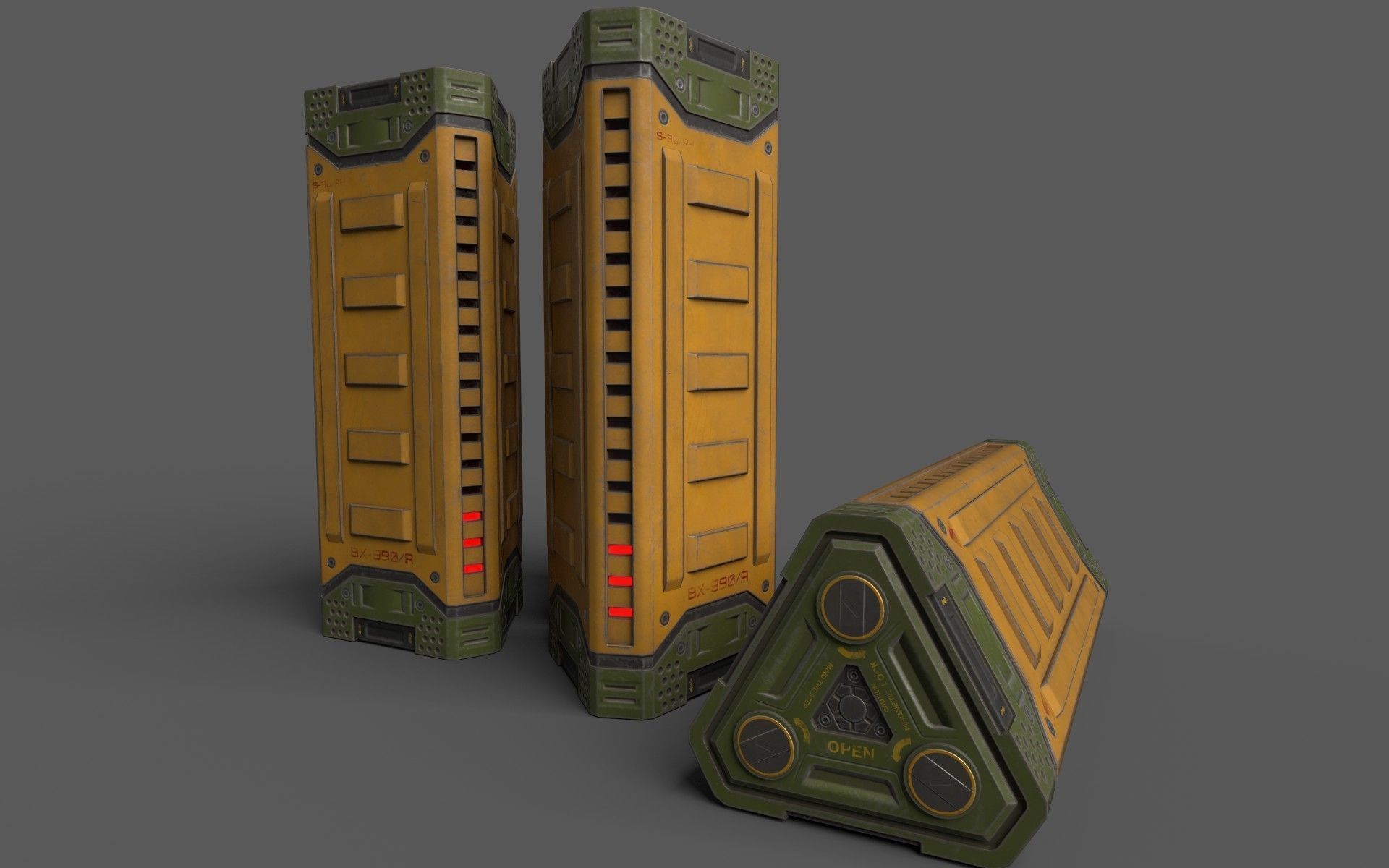 Sci-Fi Power Battery Low-poly 3D model_9