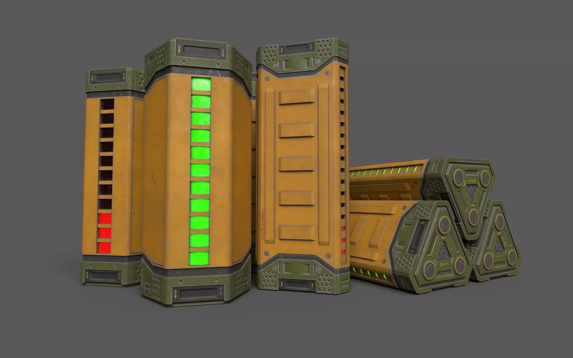Sci-Fi Power Battery Low-poly 3D model_0