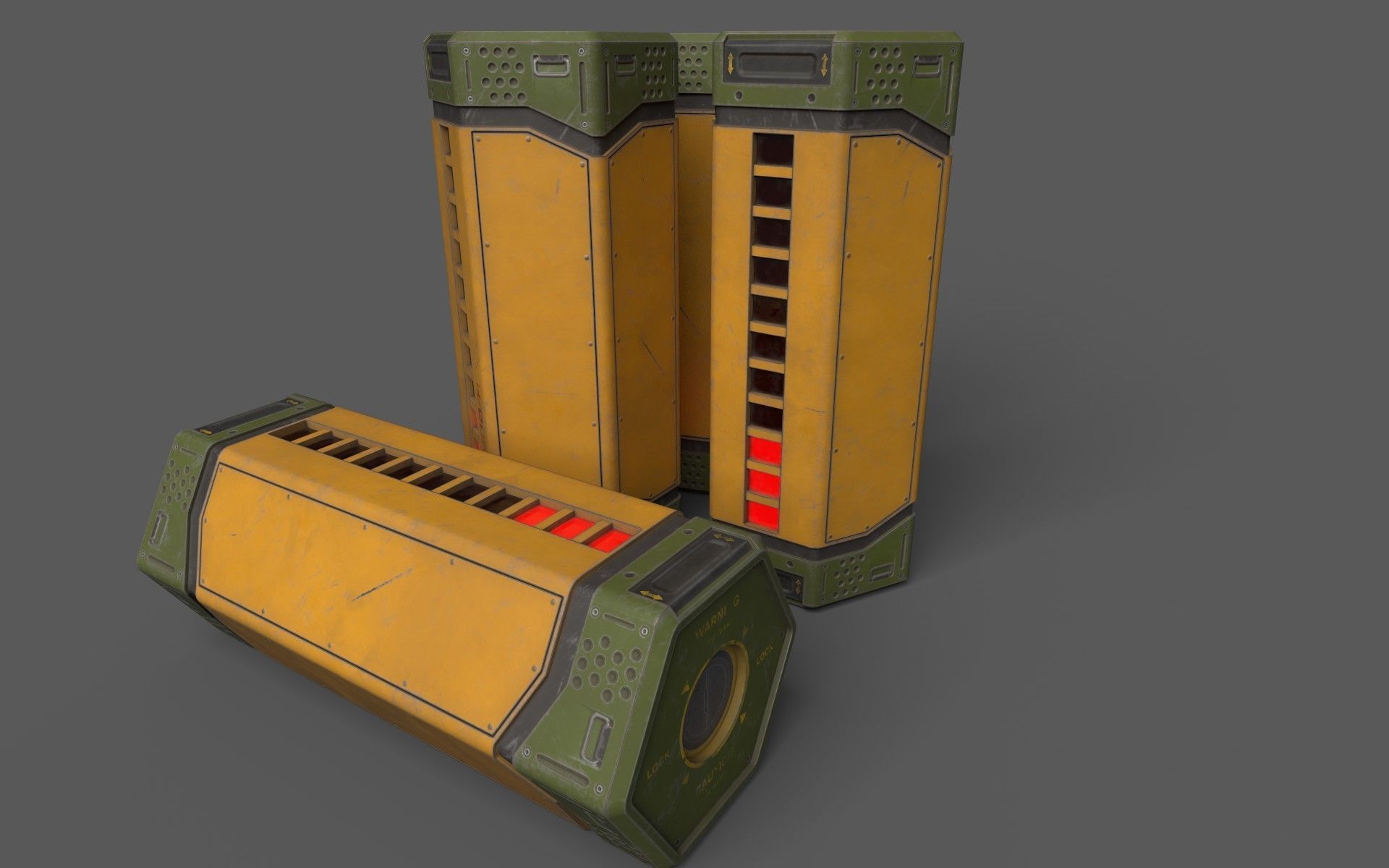 Sci-Fi Power Battery Low-poly 3D model_4
