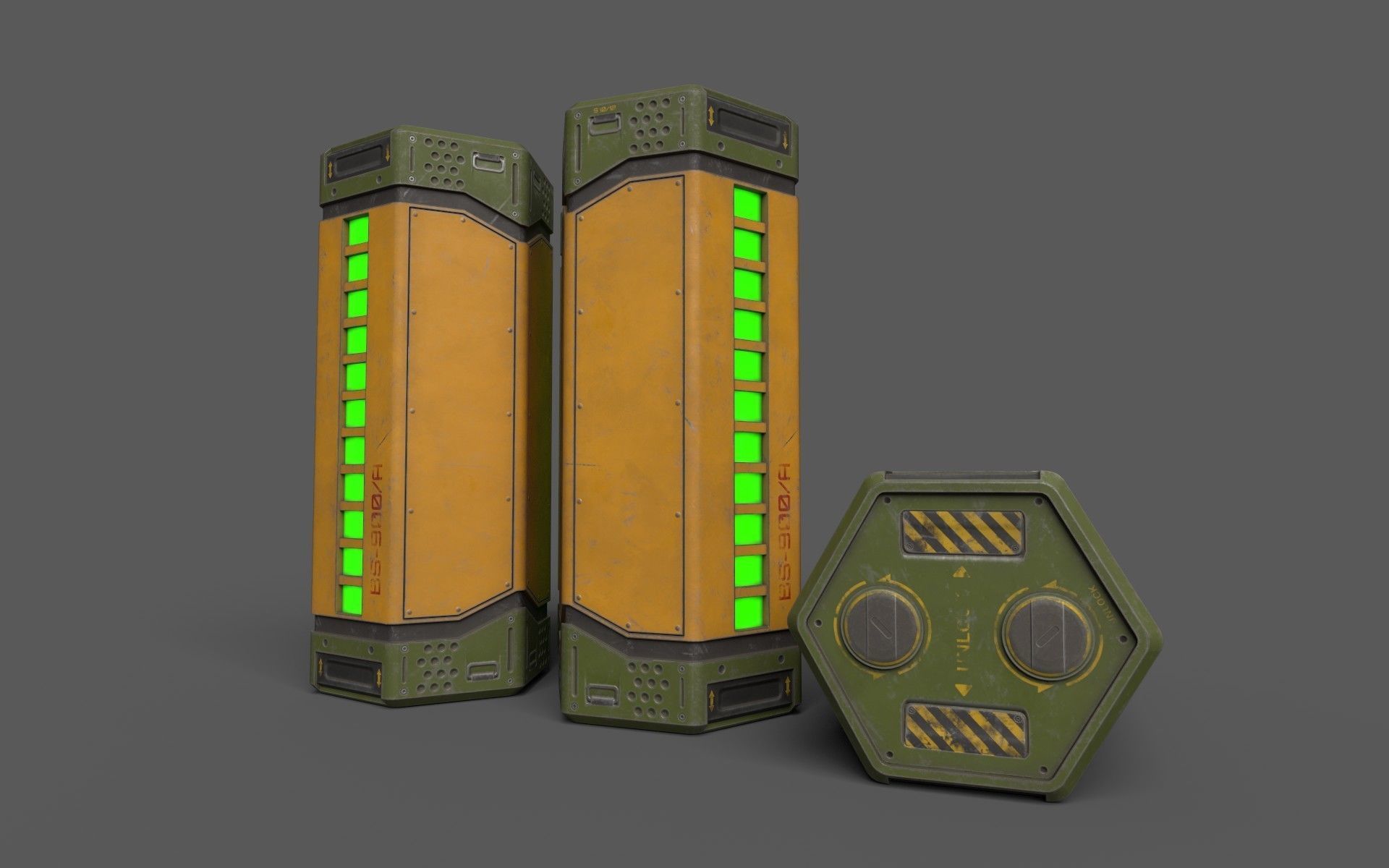 Sci-Fi Power Battery Low-poly 3D model_1