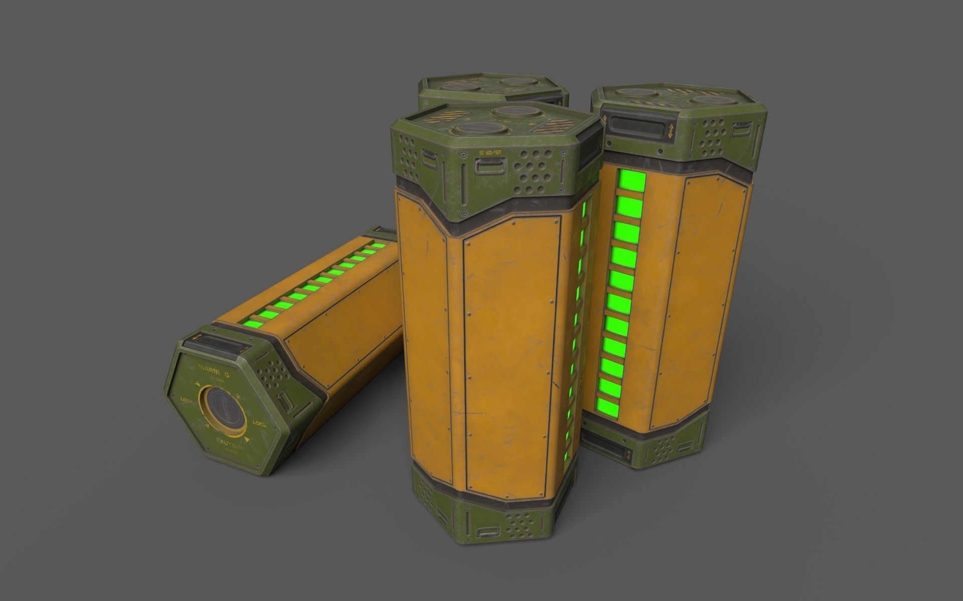 Sci-Fi Power Battery Low-poly 3D model_2