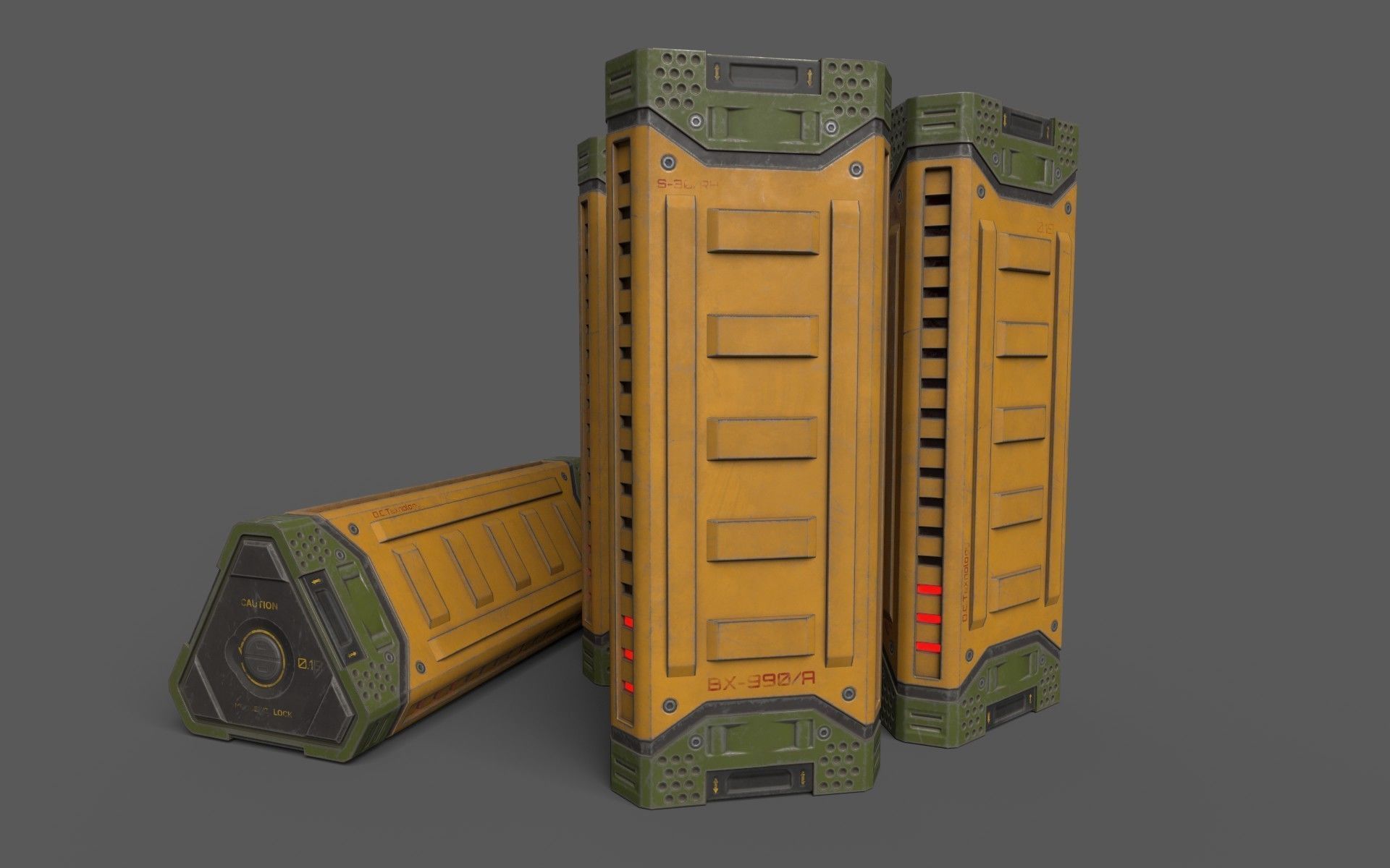Sci-Fi Power Battery Low-poly 3D model_10
