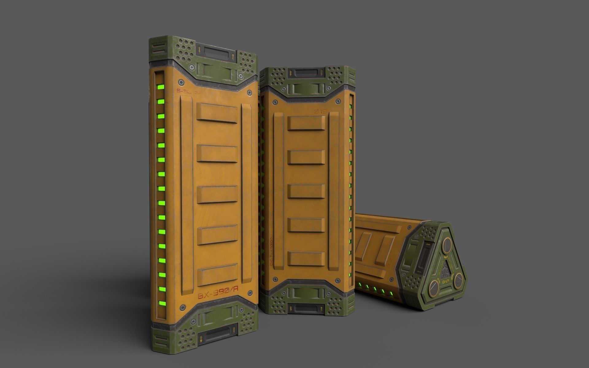 Sci-Fi Power Battery Low-poly 3D model_6