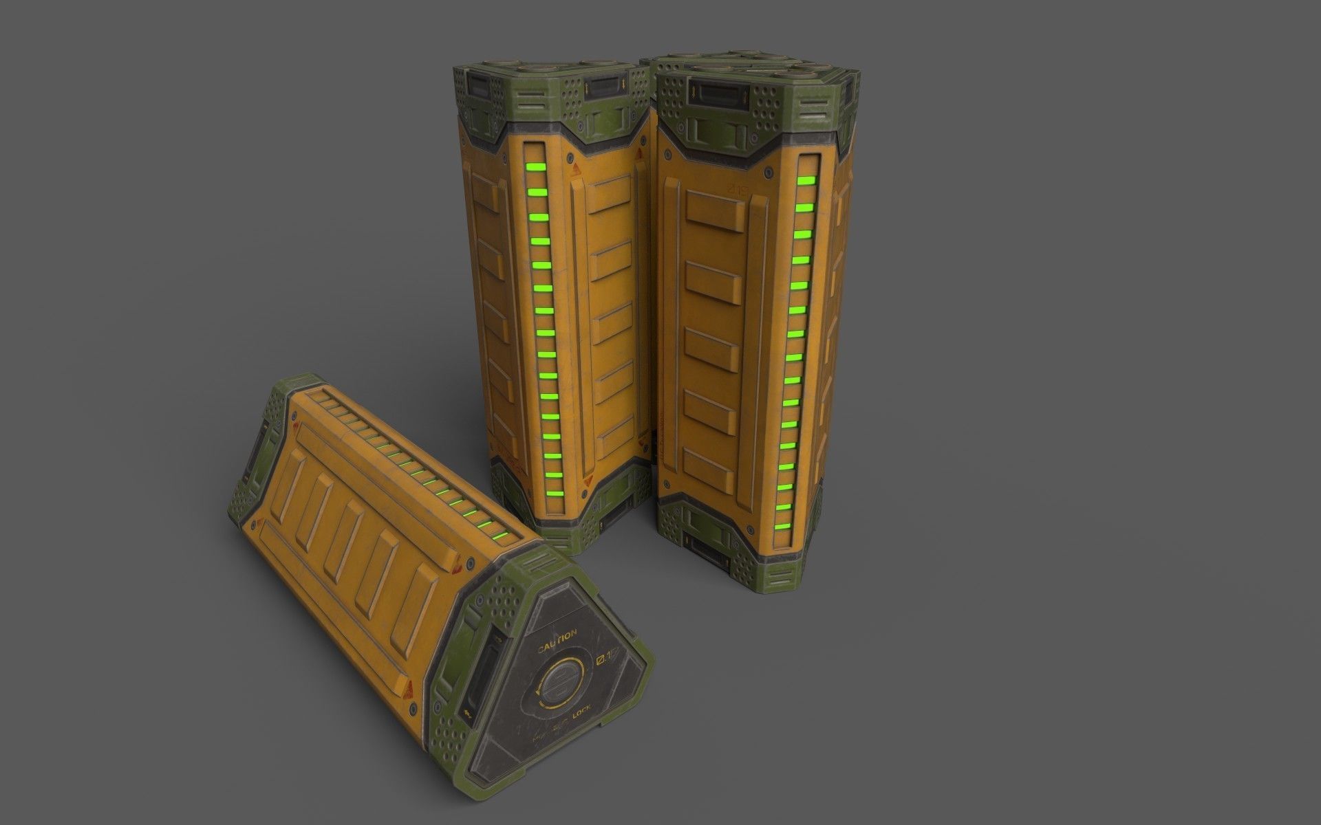 Sci-Fi Power Battery Low-poly 3D model_8
