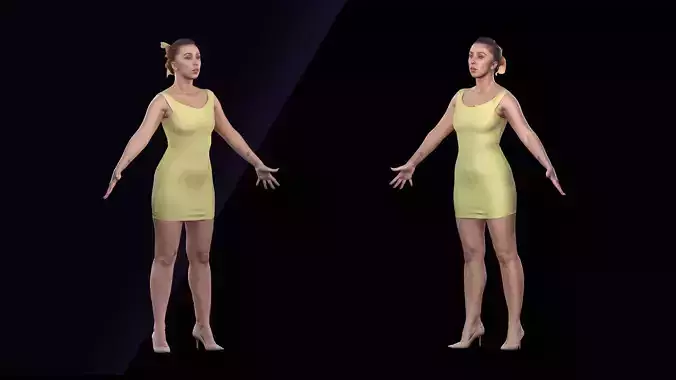 Cleaned A Pose Scan Mia Brown Dressed