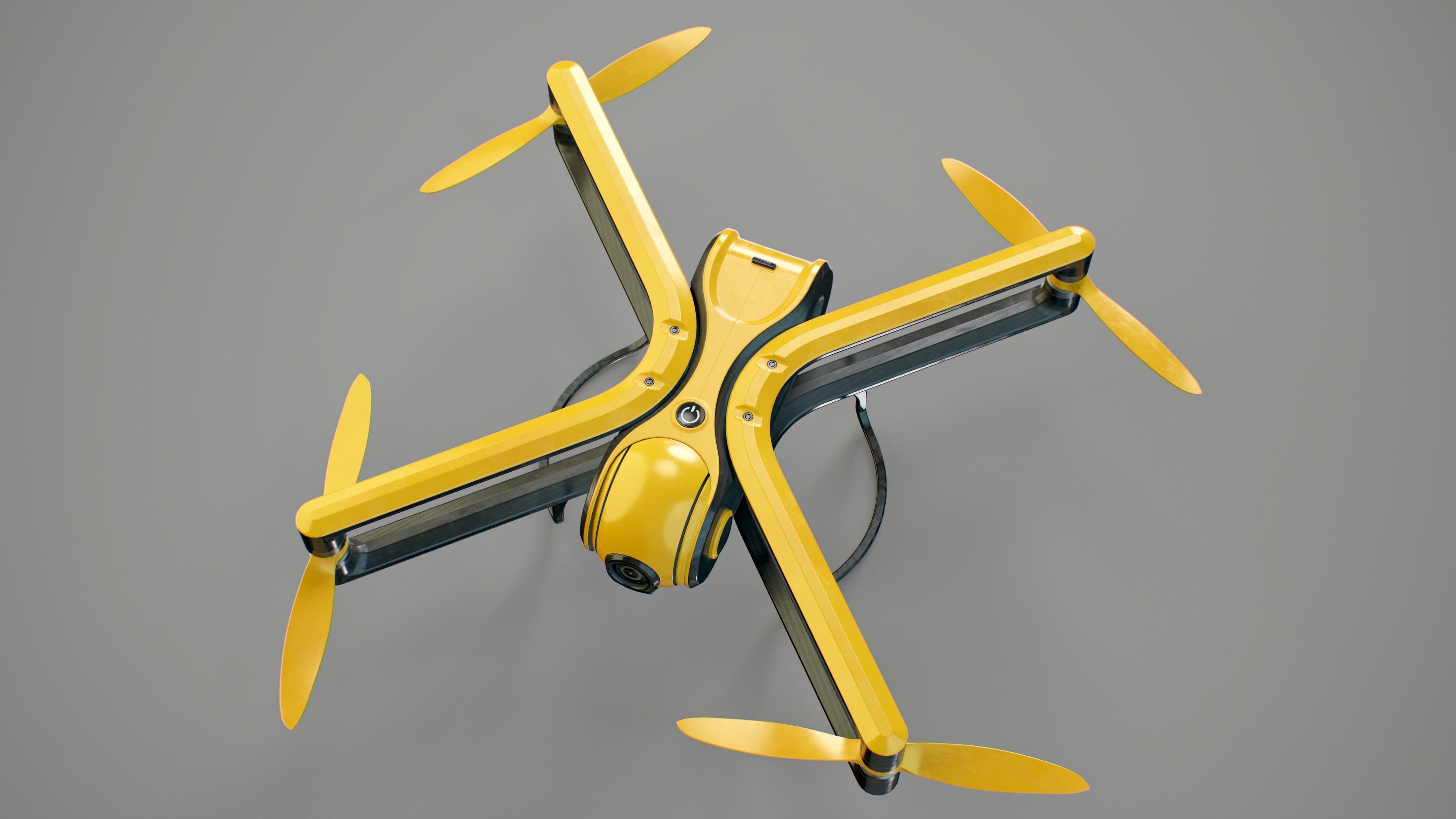 Quadcopter Drone PBR Low-poly 3D model_7