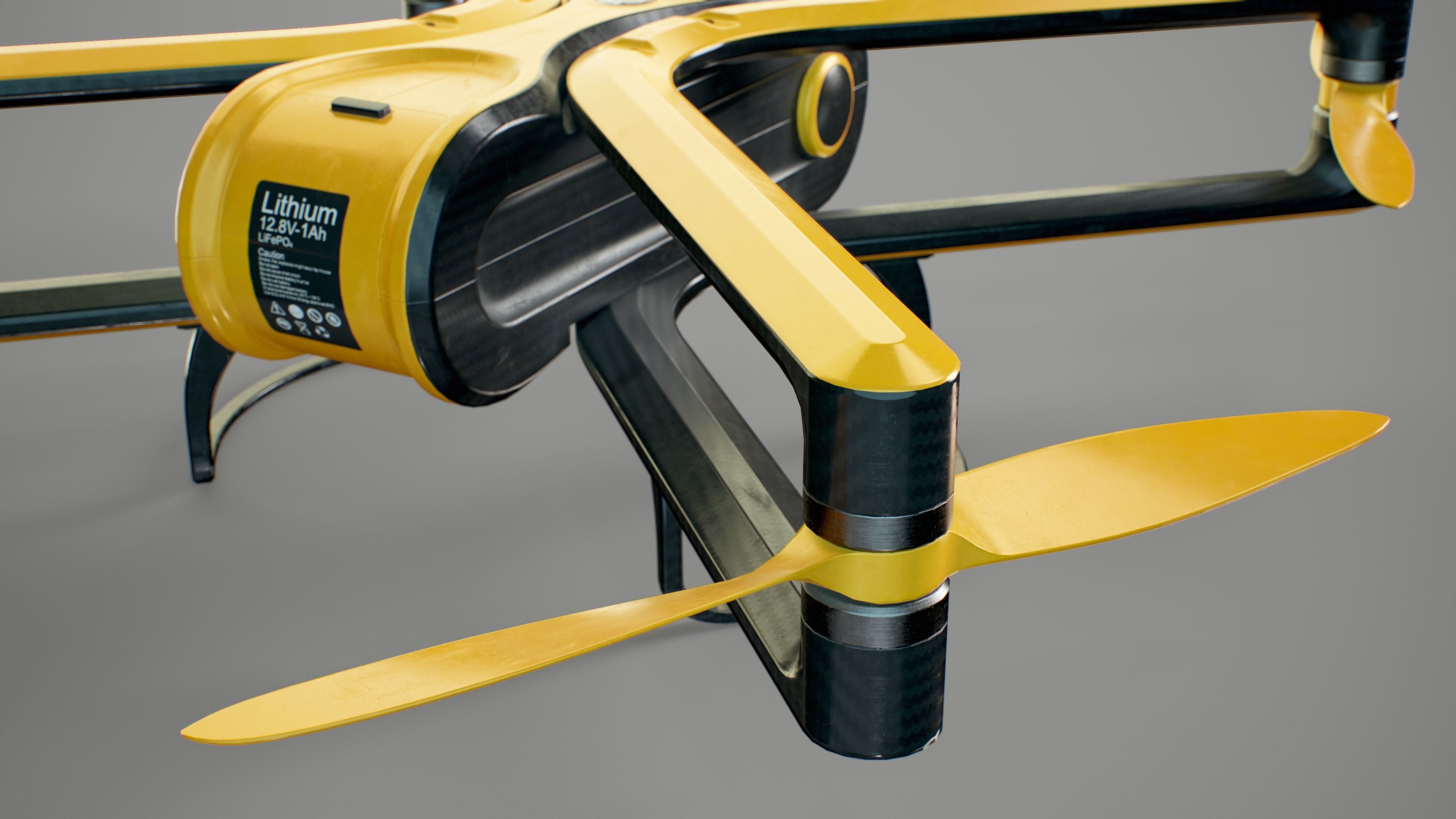 Quadcopter Drone PBR Low-poly 3D model_4