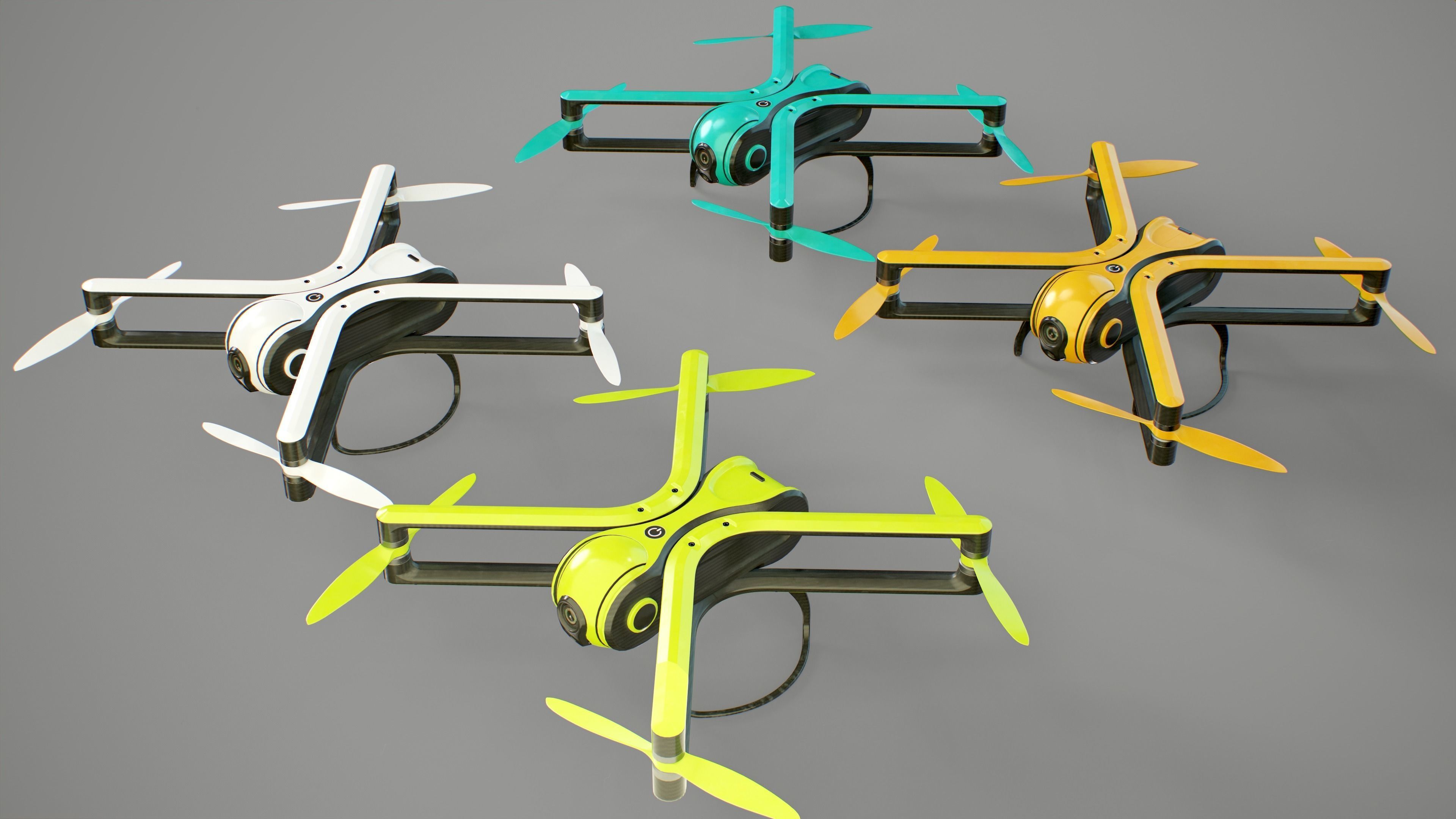 Quadcopter Drone PBR Low-poly 3D model_8