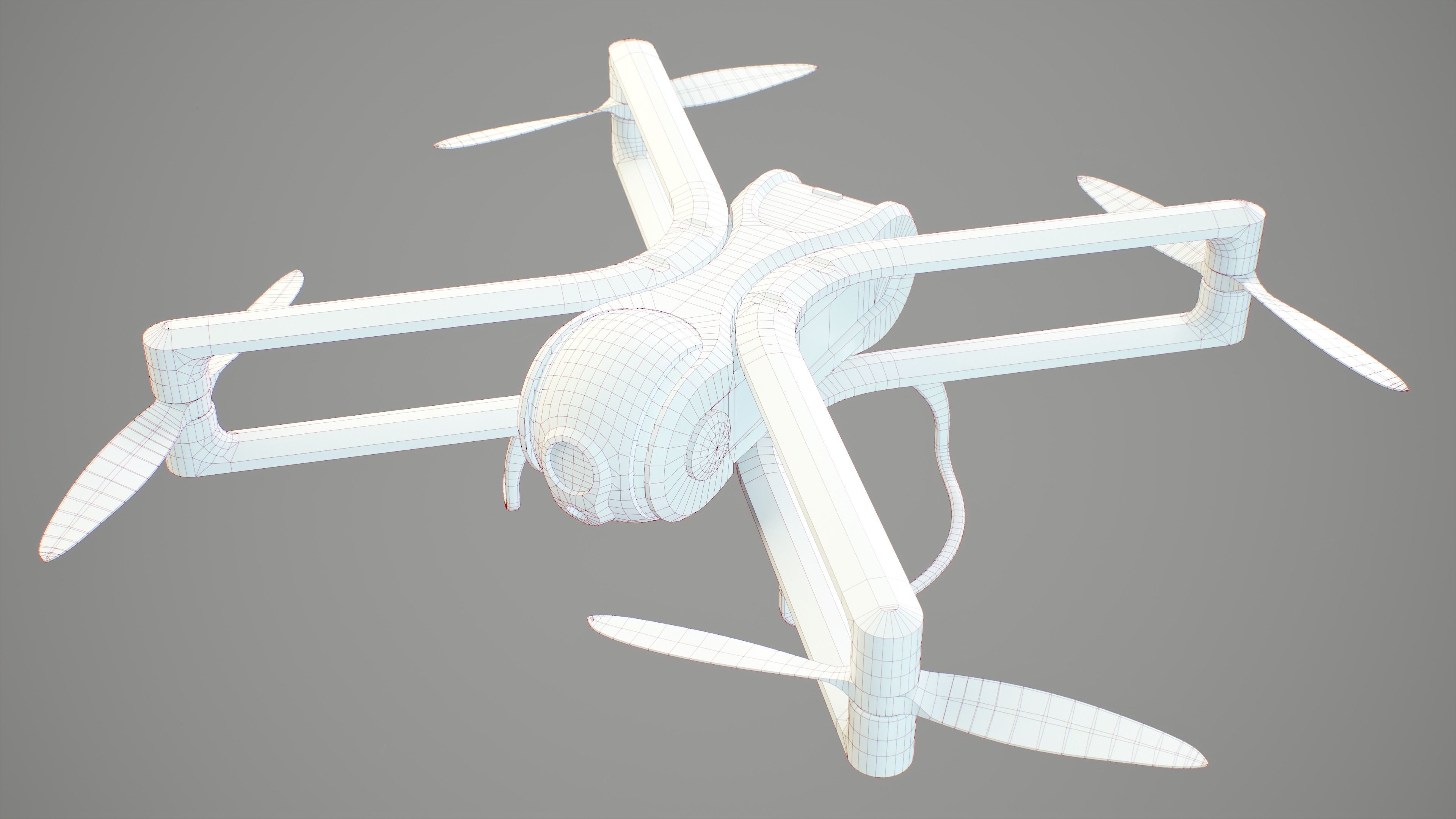 Quadcopter Drone PBR Low-poly 3D model_9