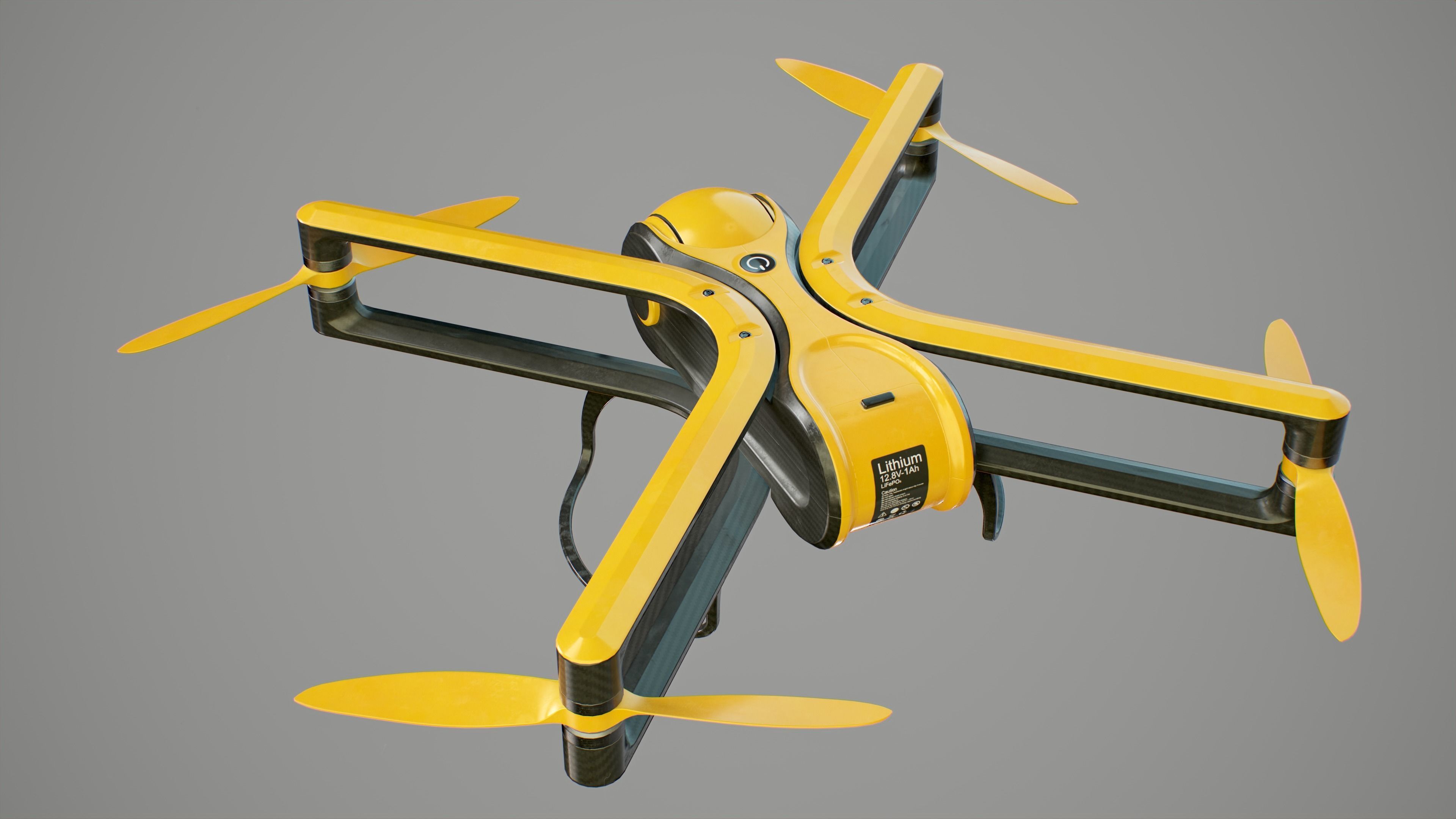 Quadcopter Drone PBR Low-poly 3D model_1