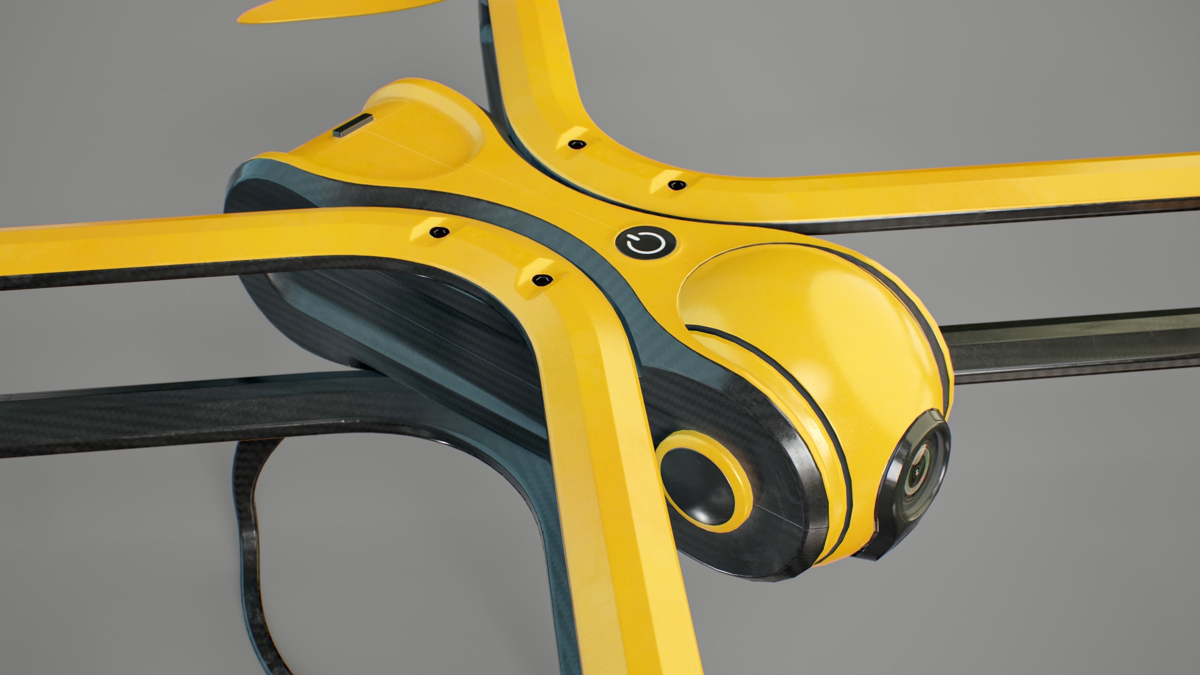 Quadcopter Drone PBR Low-poly 3D model_2