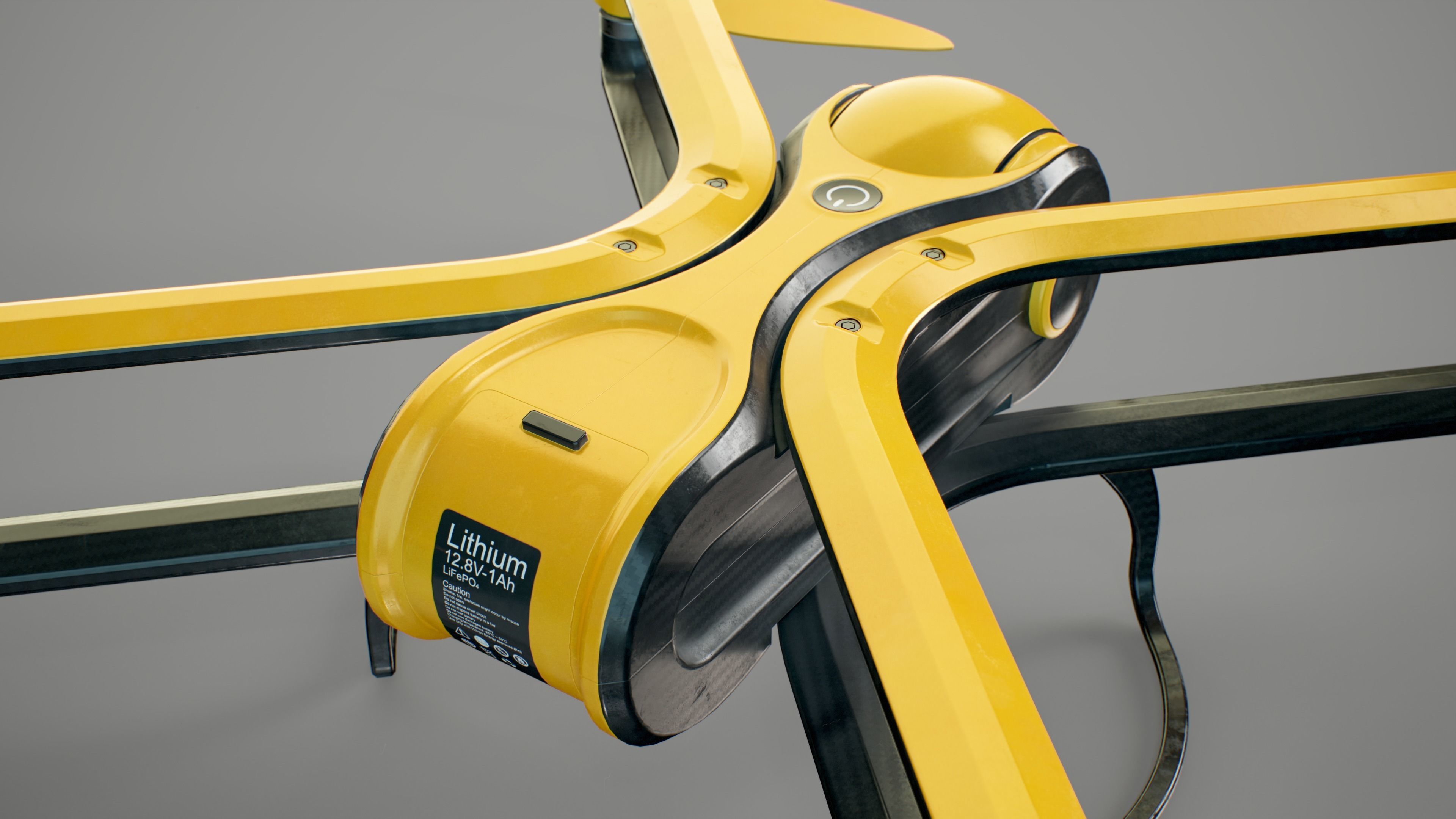 Quadcopter Drone PBR Low-poly 3D model_3