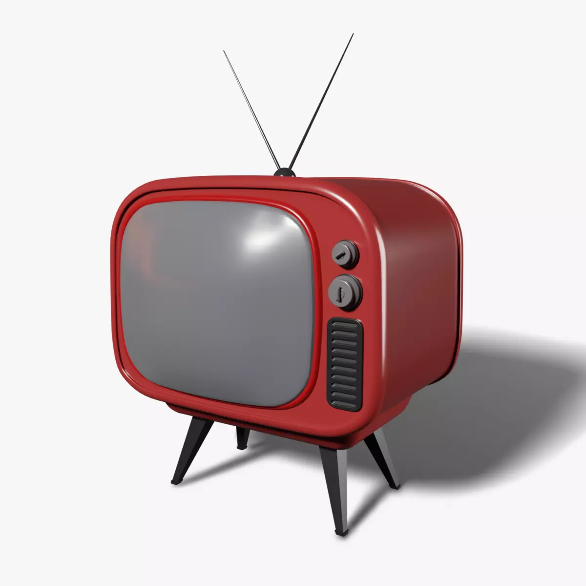 Cartoon Retro Television 3D model_0