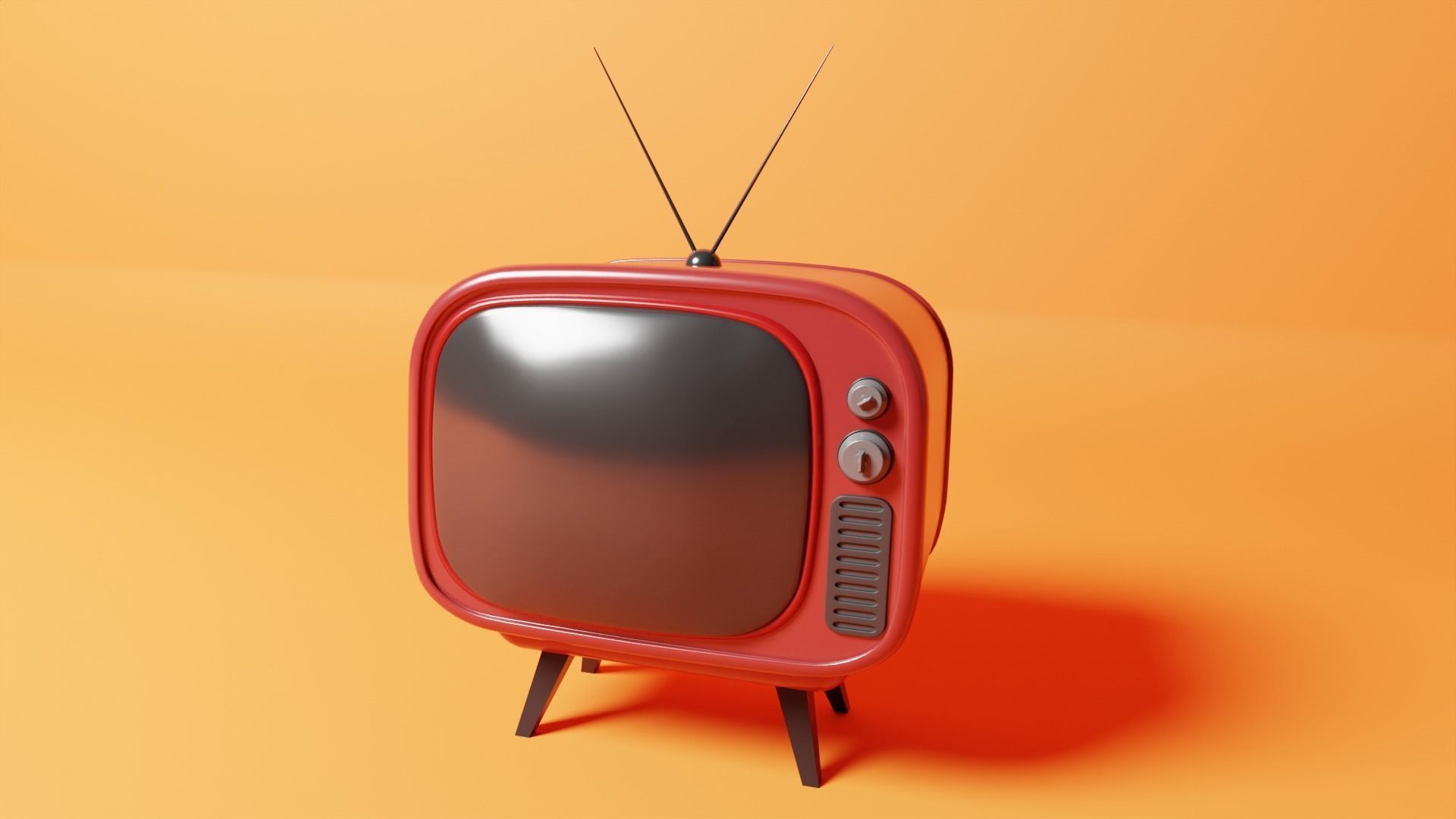 Cartoon Retro Television 3D model_2