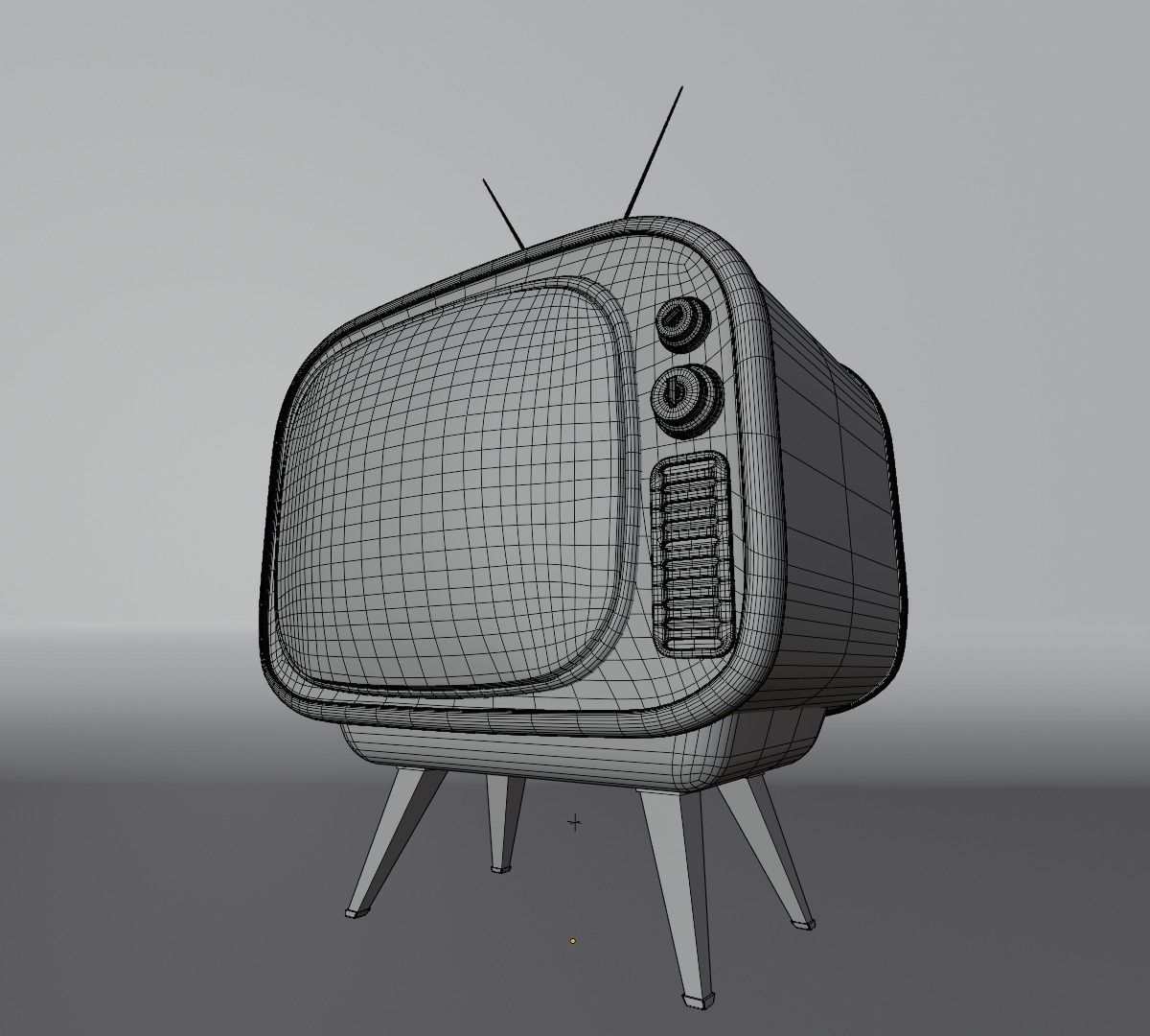 Cartoon Retro Television 3D model_7