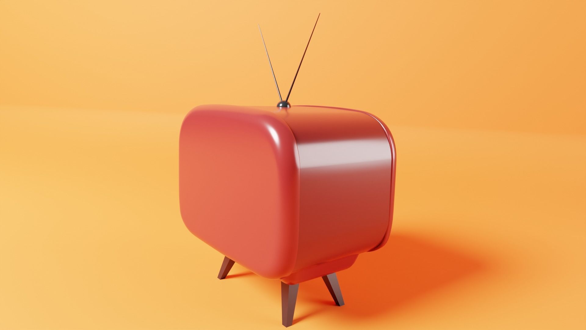 Cartoon Retro Television 3D model_6