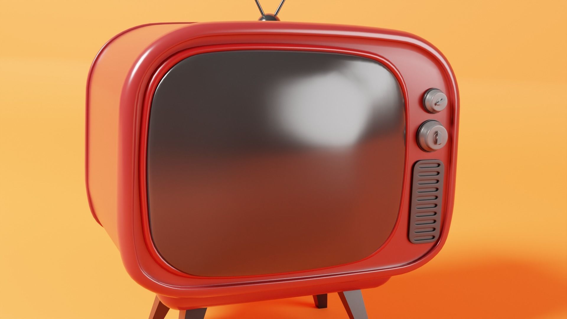 Cartoon Retro Television 3D model_5