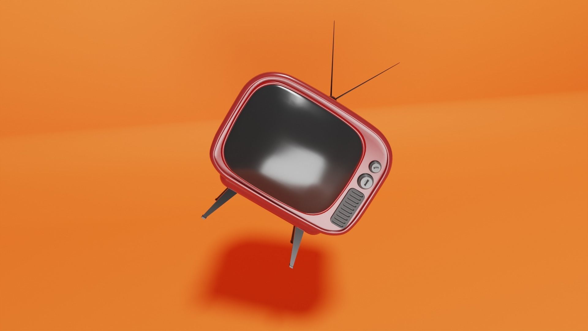 Cartoon Retro Television 3D model_3