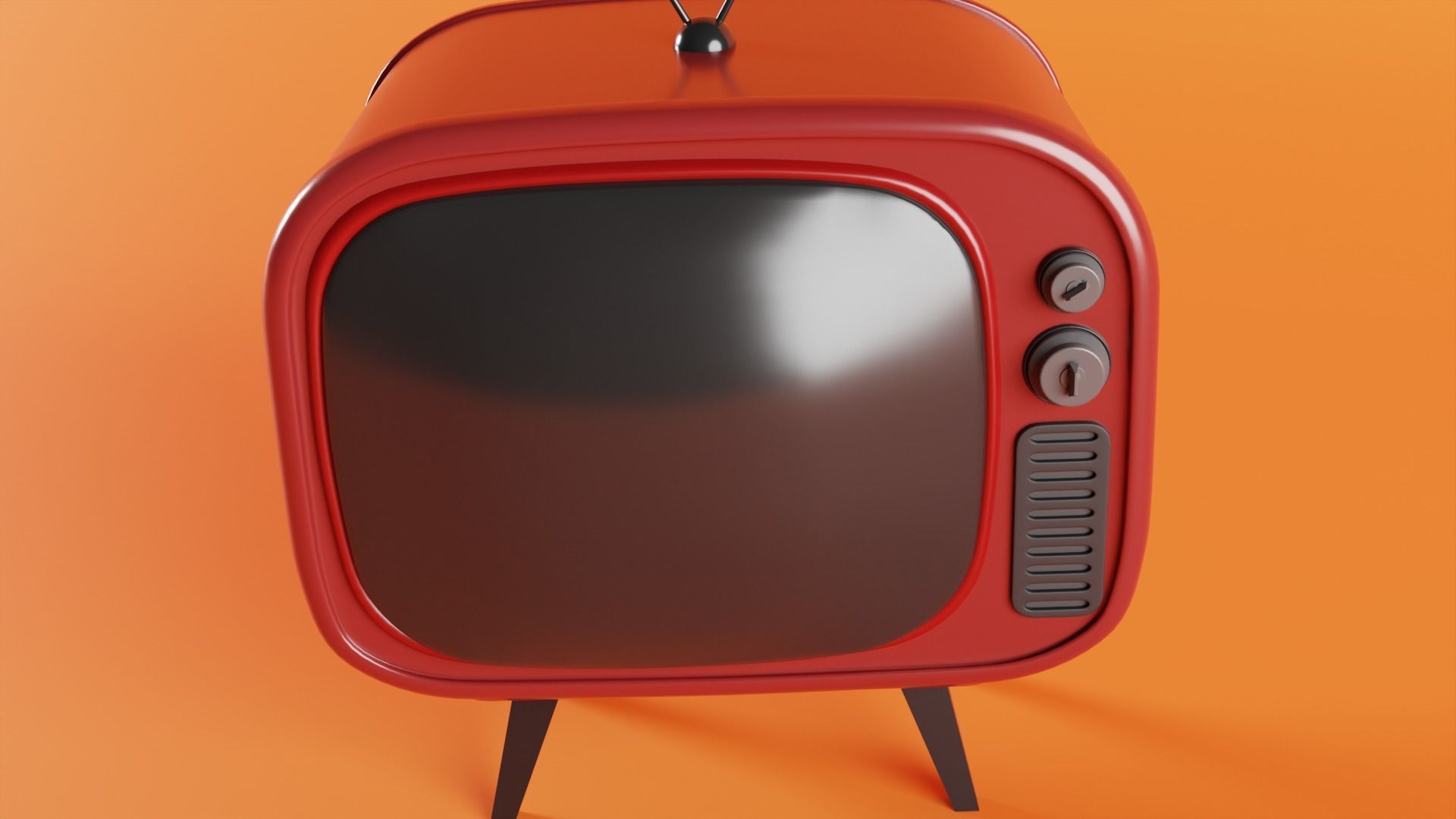 Cartoon Retro Television 3D model_4