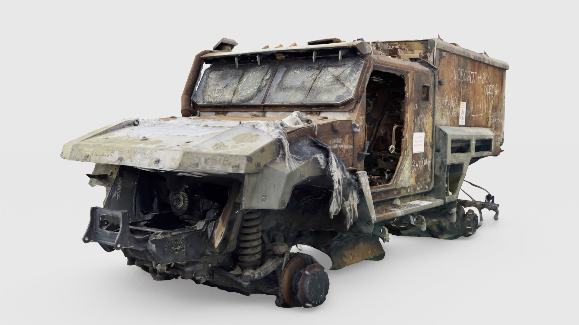 Tigr or Tiger infantry mobility vehicle destroyed in Ukraine 3D model_4