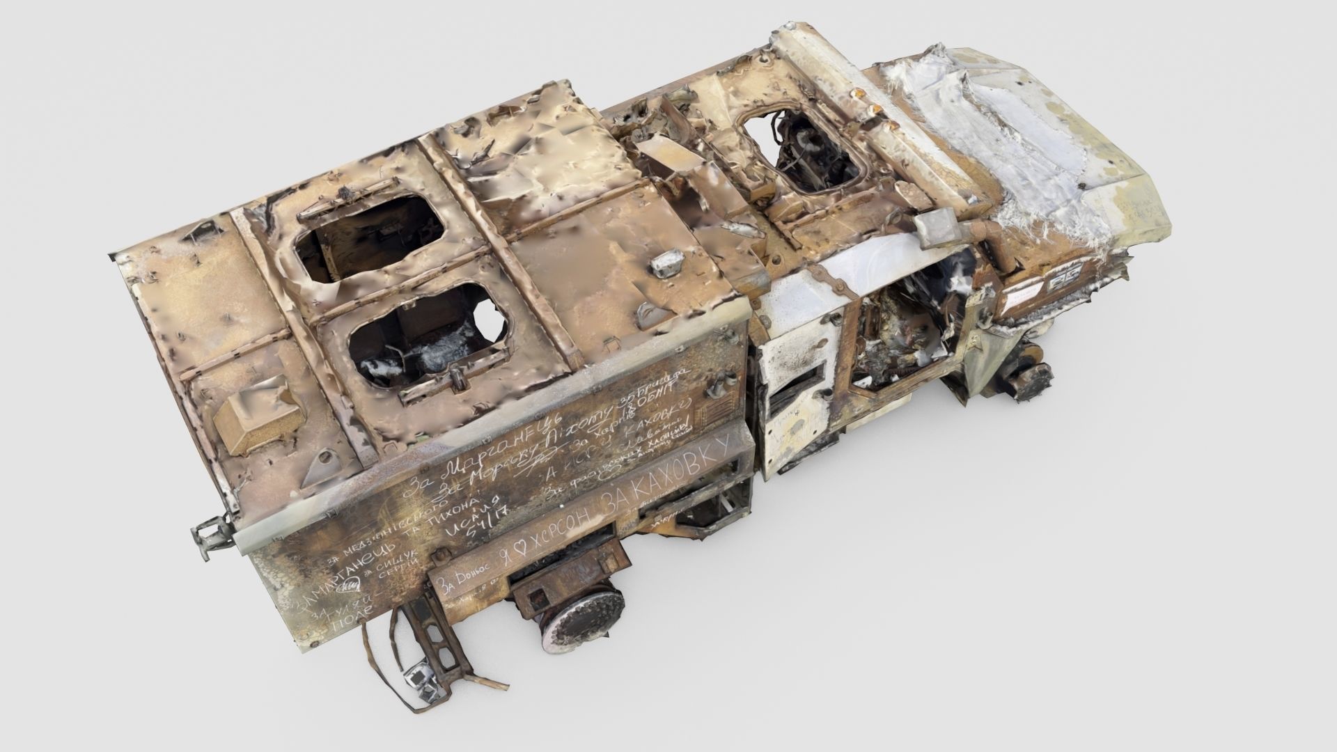 Tigr or Tiger infantry mobility vehicle destroyed in Ukraine 3D model_2