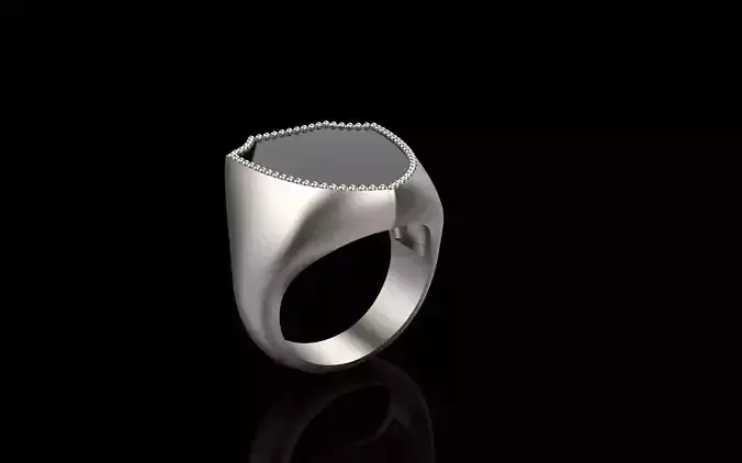 Men signet ring shield form model 382